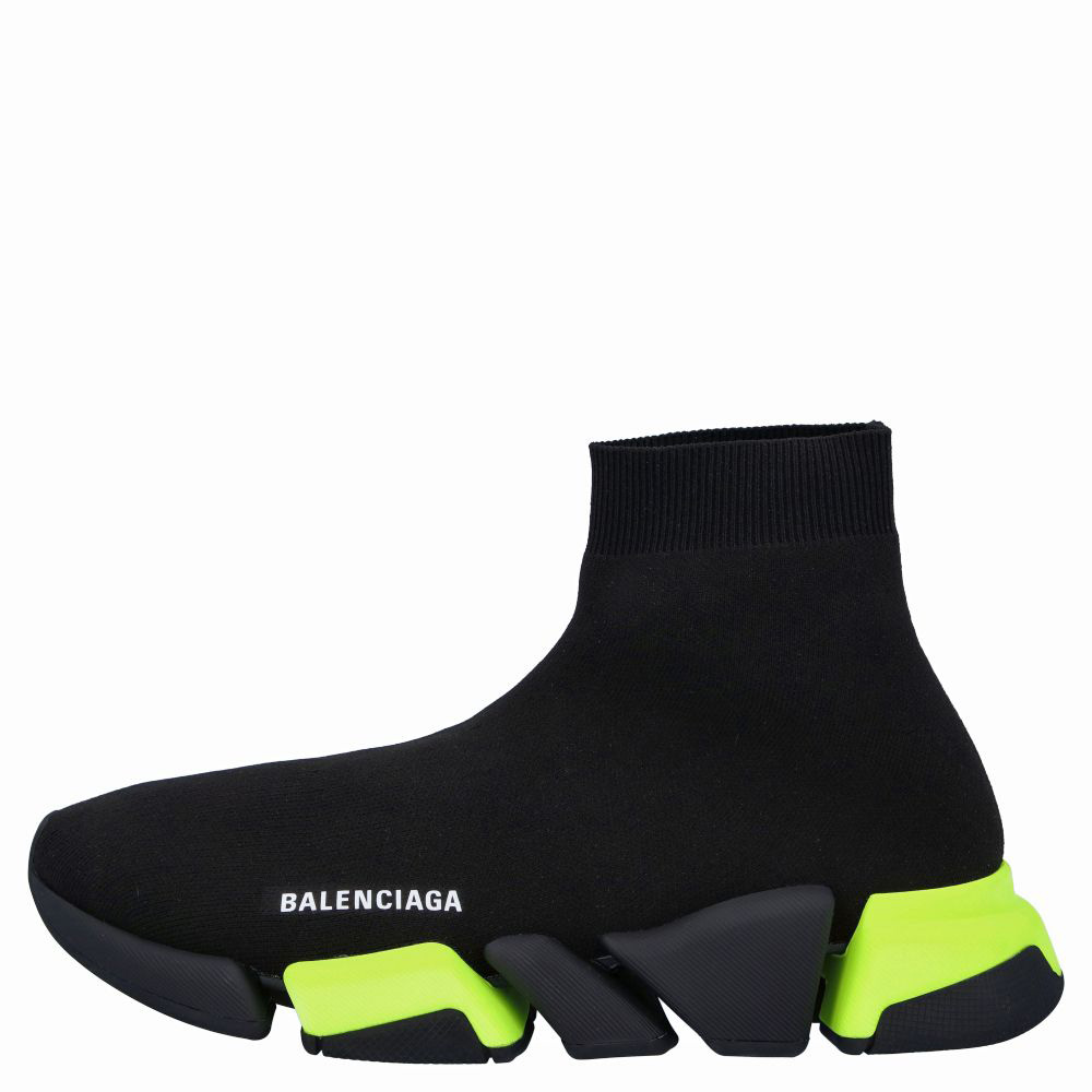 

Balenciaga Black/Green Knit Speed Sneakers Size EU