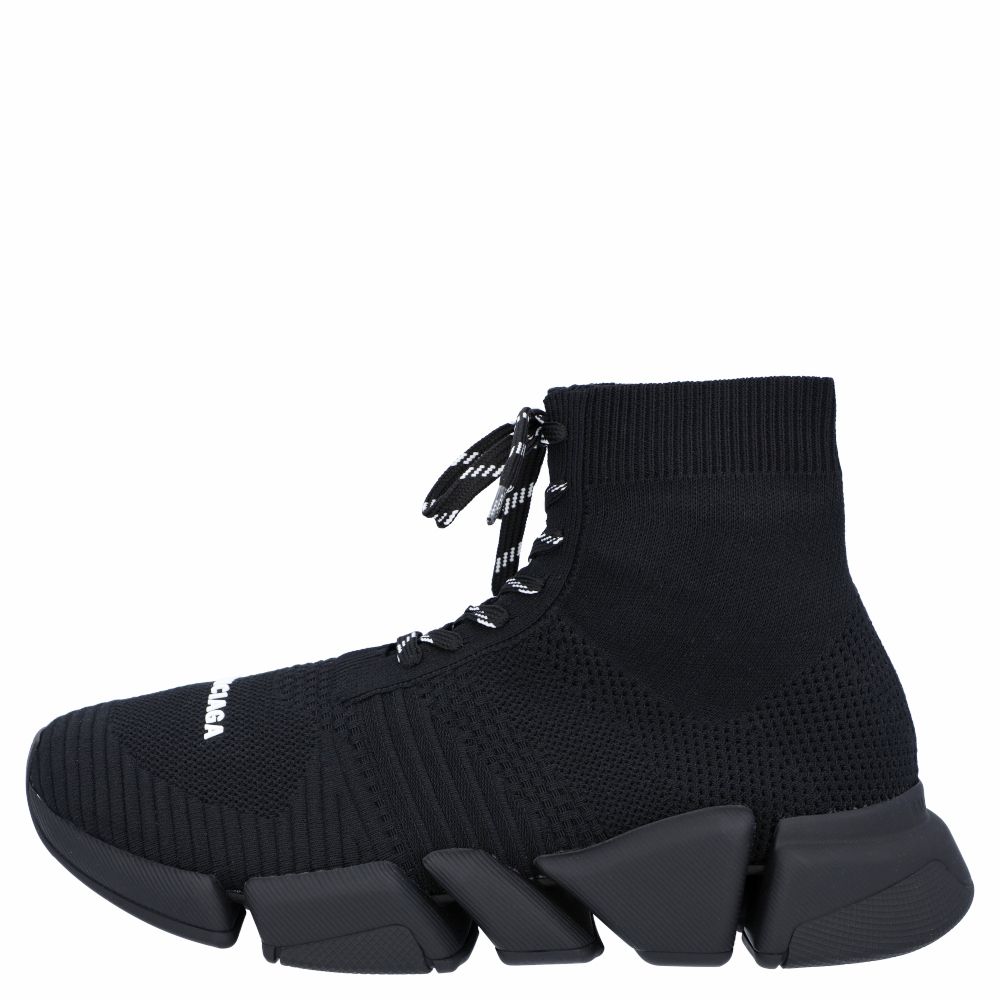 

Balenciaga Black Speed 2.0 Lace Up Sneakers Size EU
