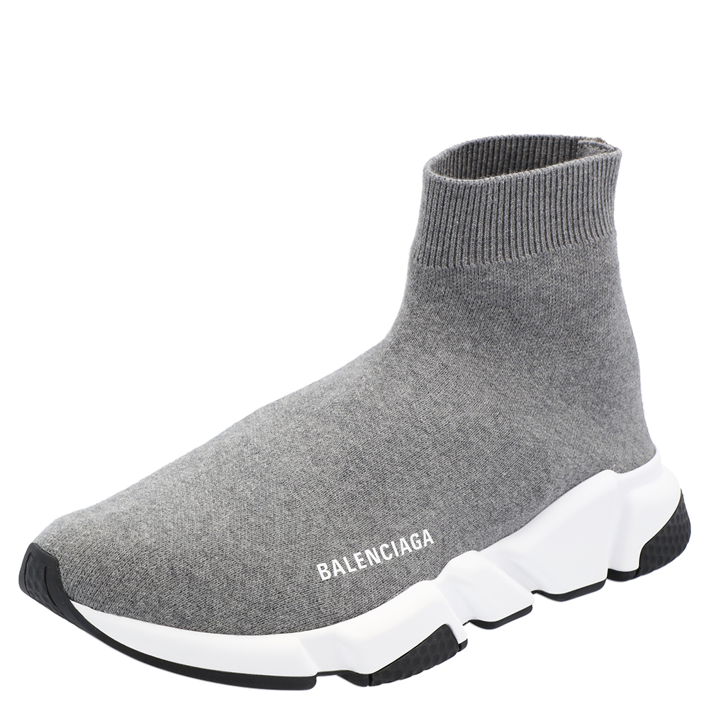Pre-owned Balenciaga Grey Speed Sneakers Size Eu 43