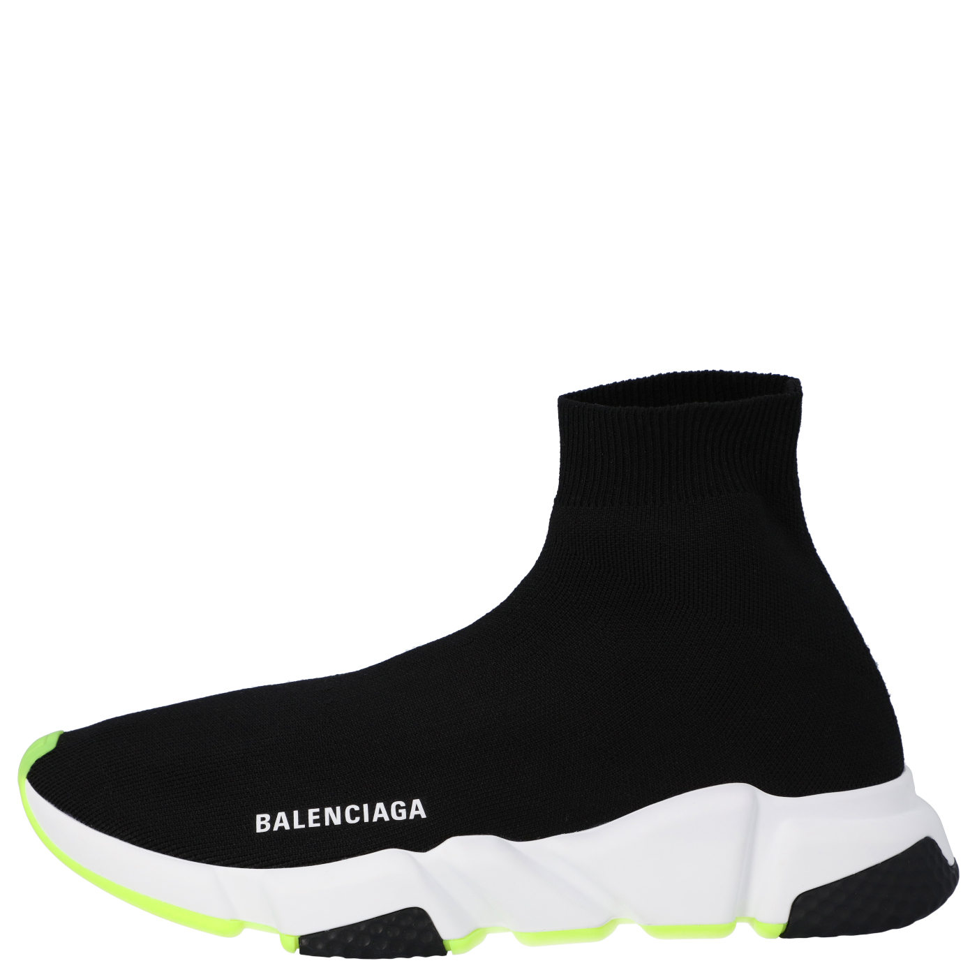 

Balenciaga Black/Neon Green Knit Speed High Top Sneakers Size EU
