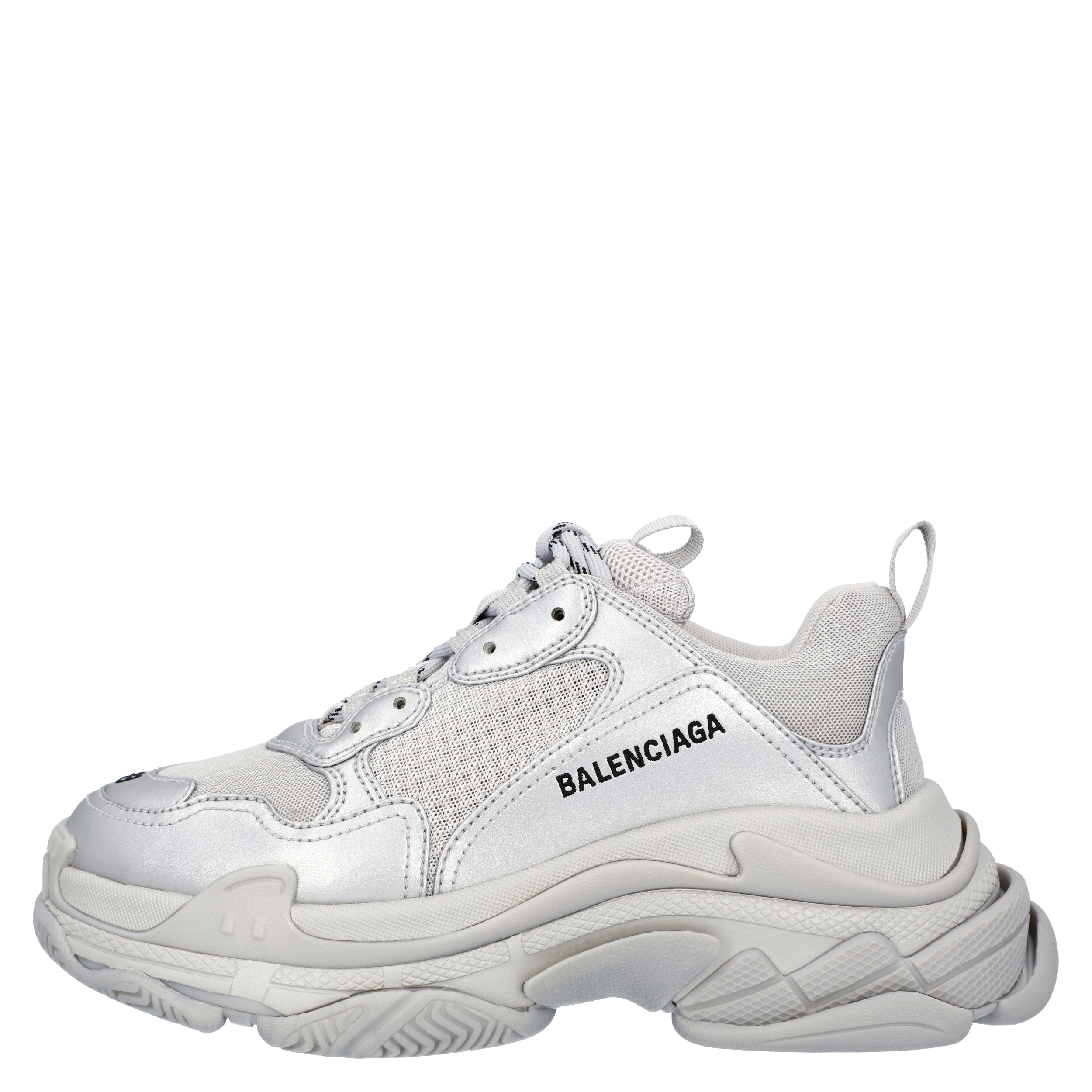 

Balenciaga Silver Leather Triple S Sneakers EU