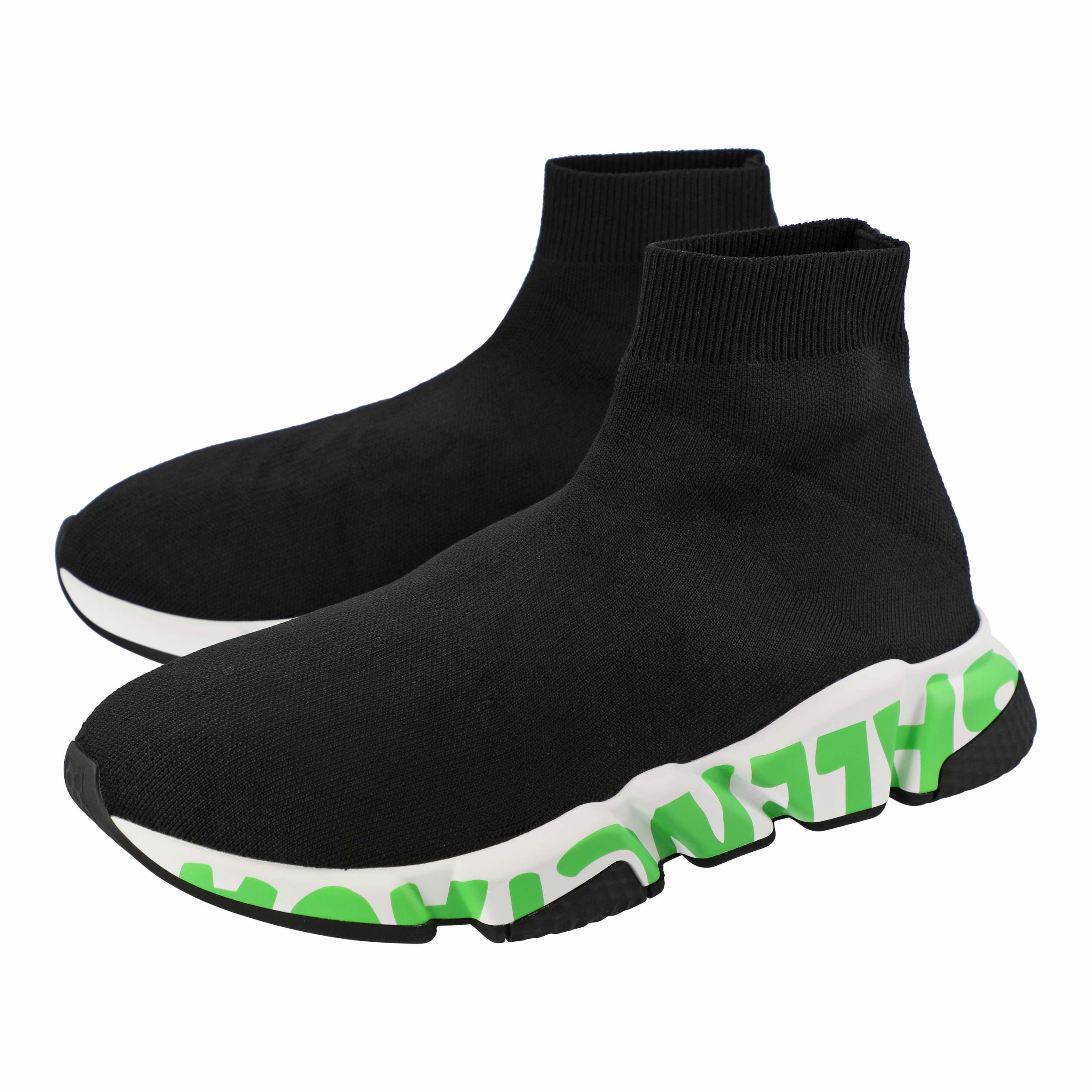 

Balenciaga Black/Green Speed Graffiti Sneakers EU