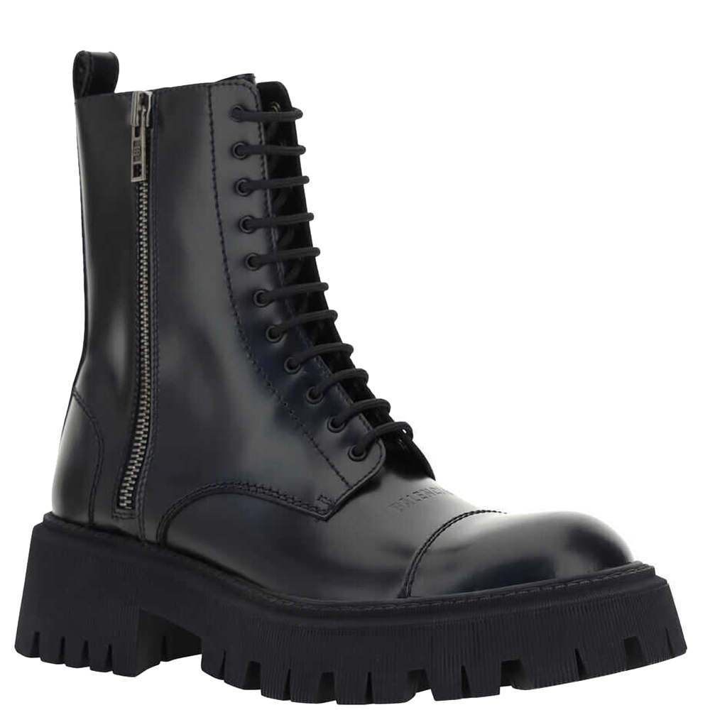 

Balenciaga Black Leather Tractor Boots Size IT