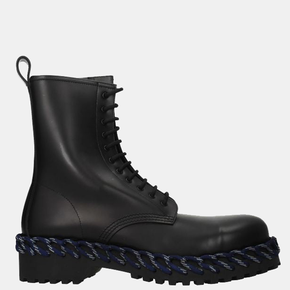 

Balenciaga Black Rope Combat Ankle Boots Size US 9