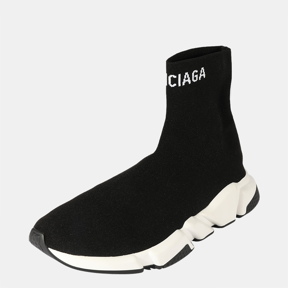 

Balenciaga Black/White Knit Speed Trainers EU