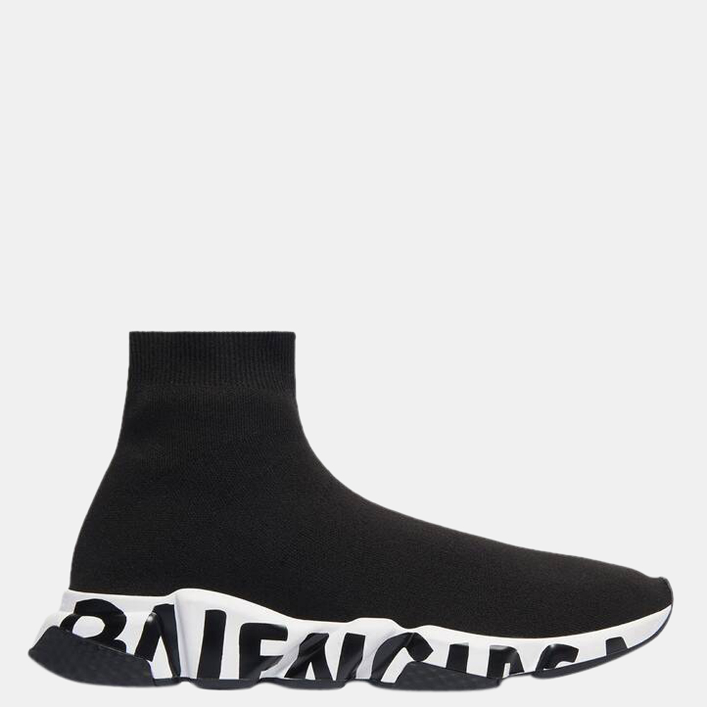 

Balenciaga Black Men's Speed Graffiti Sneakers Size EU