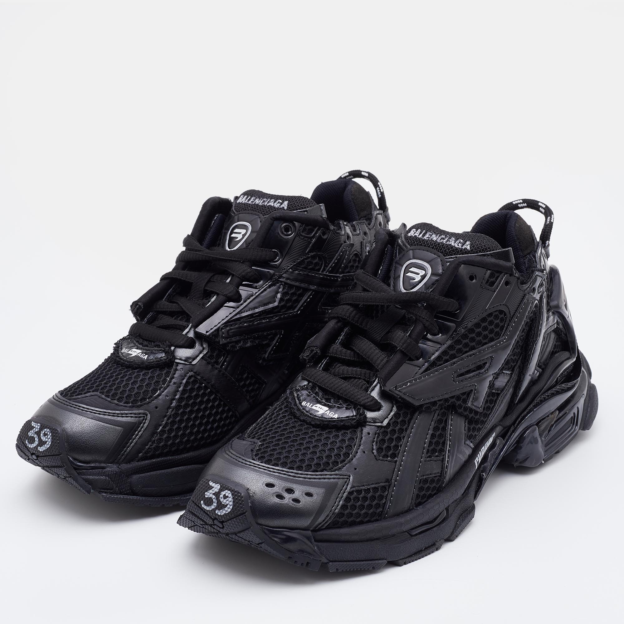 

Balenciaga Black Neoprene, Leather and Mesh Sneakers Size