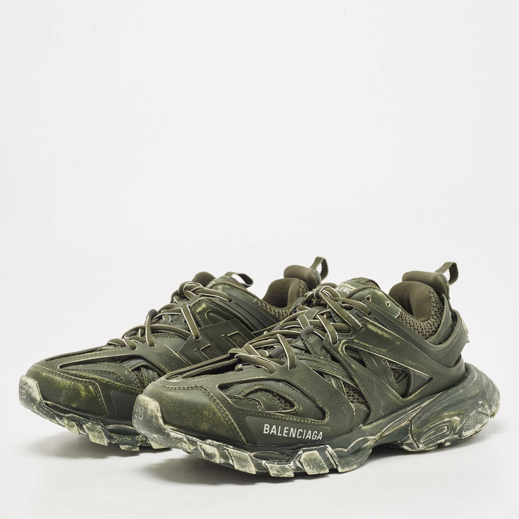 

Balenciaga Green Rubber and Mesh Track Low Top Sneakers Size
