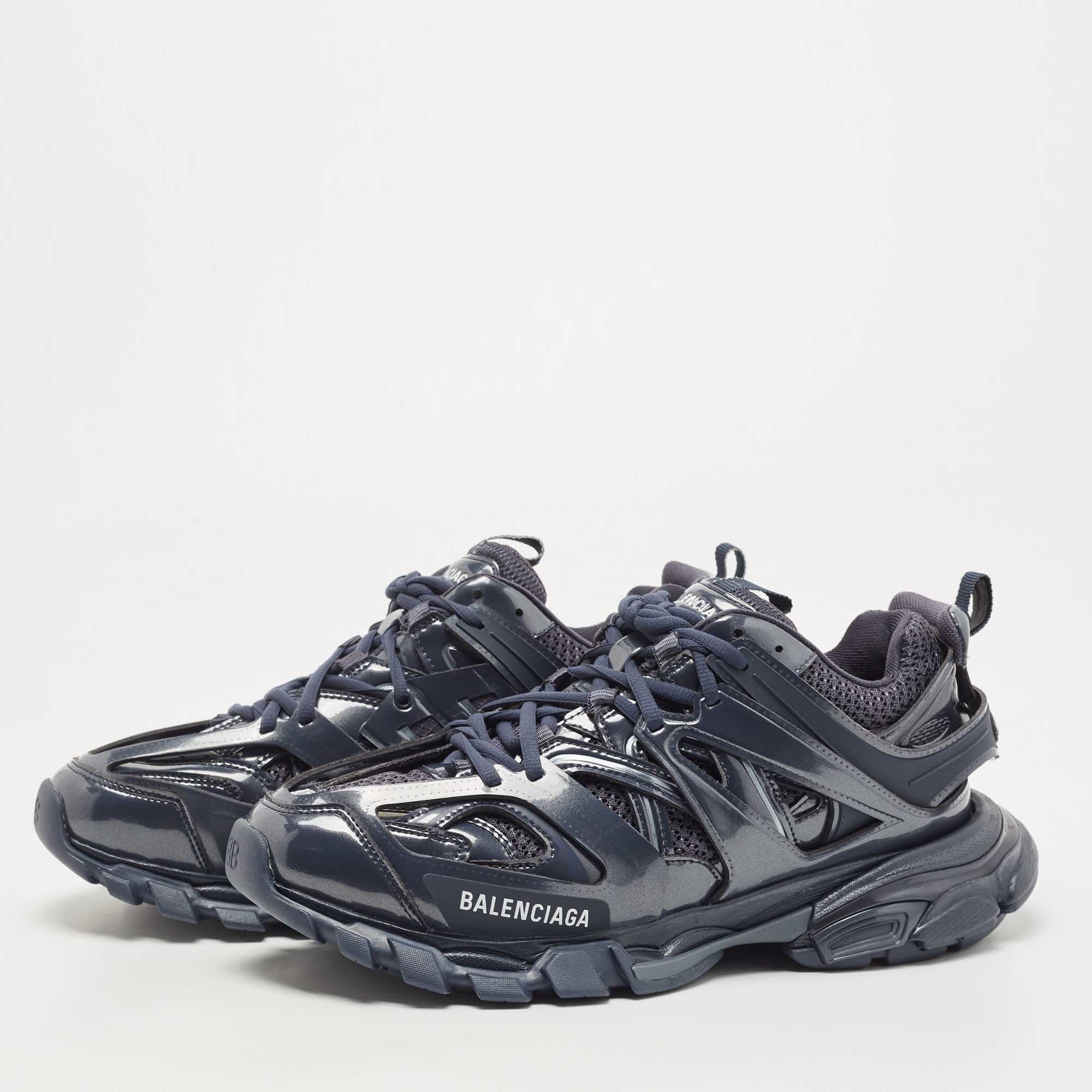 

Balenciaga Blue Rubber and Mesh Track Low Top Sneakers Size