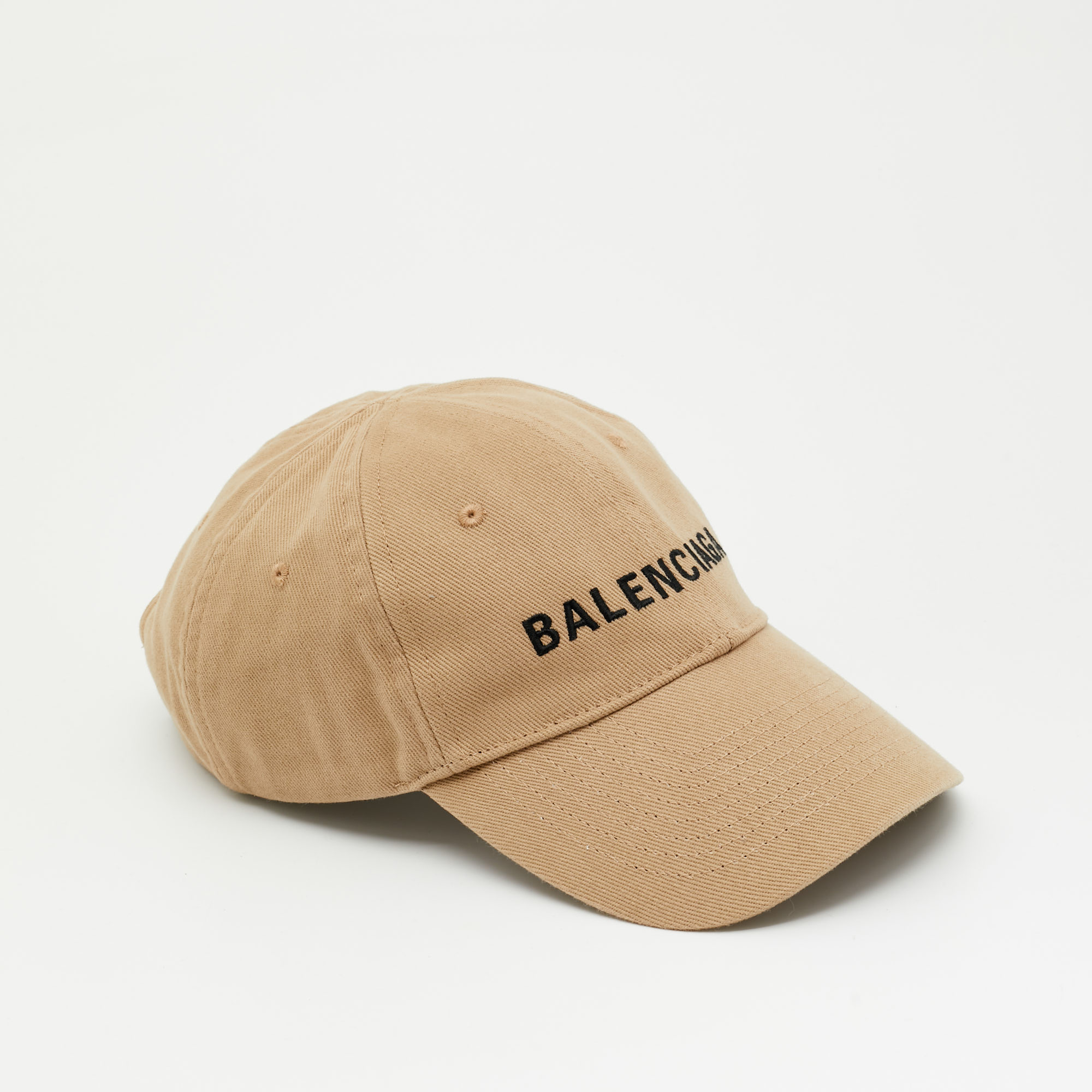 

Balenciaga Beige Logo Embroidered Cotton Baseball Cap