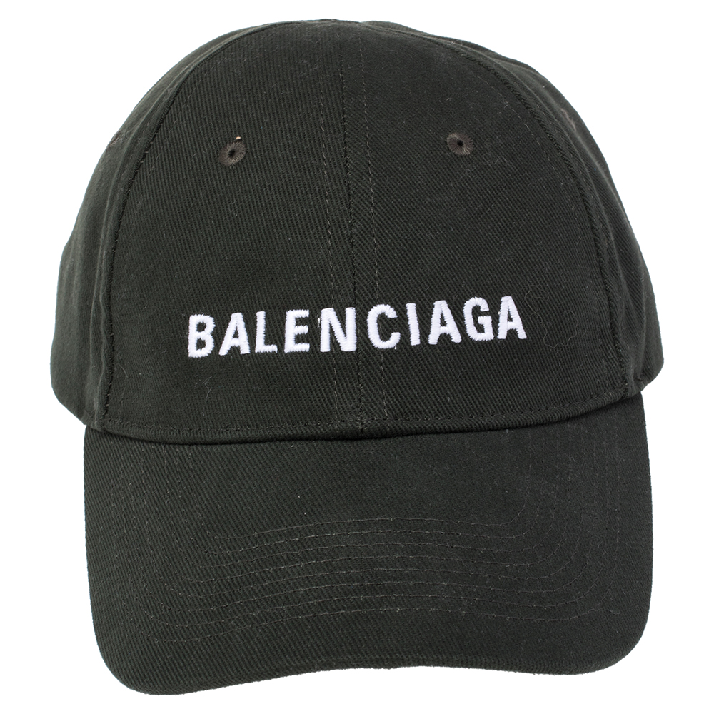 

Balenciaga Dark Green Cotton Twill Baseball Cap