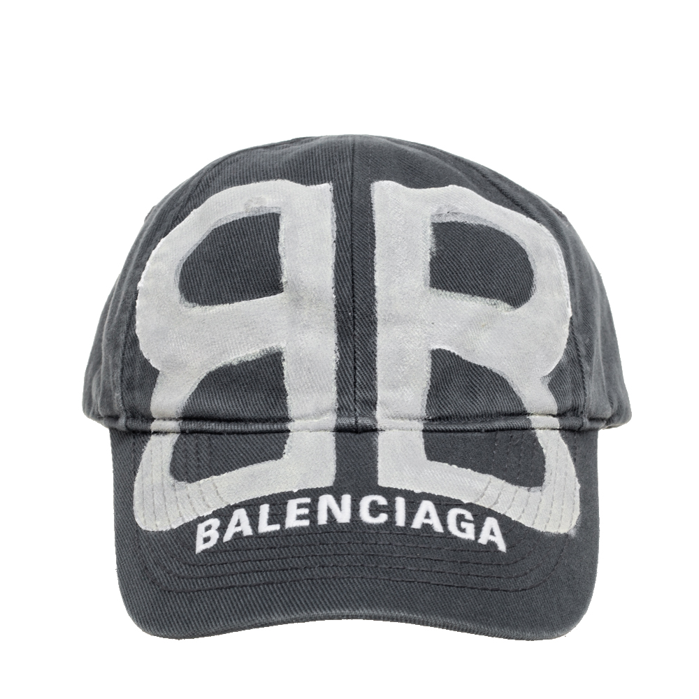 

Balenciaga Grey Organic Cotton BB Sprayed Baseball Cap