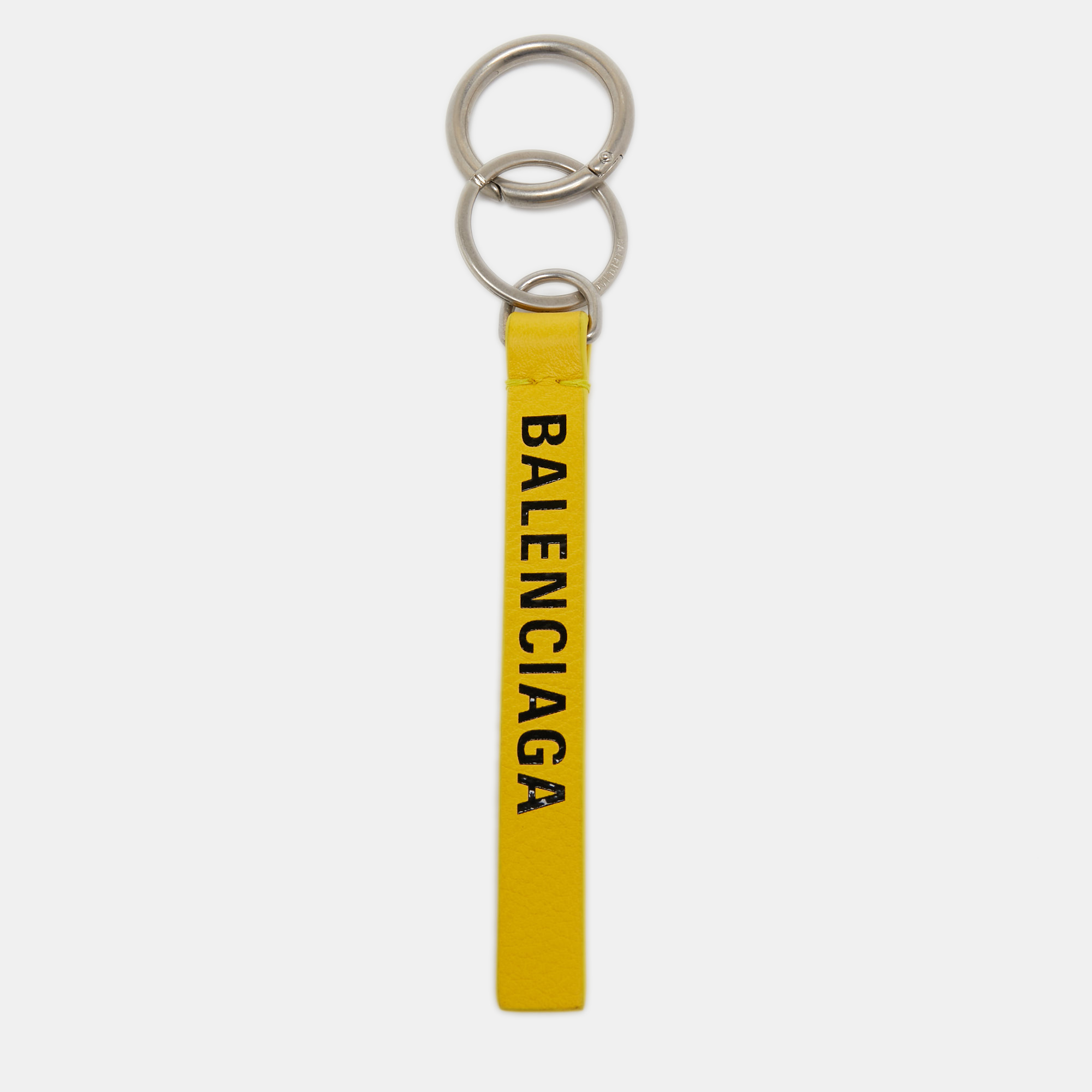 Pre-owned Balenciaga Yellow Leather Rings Key Holder