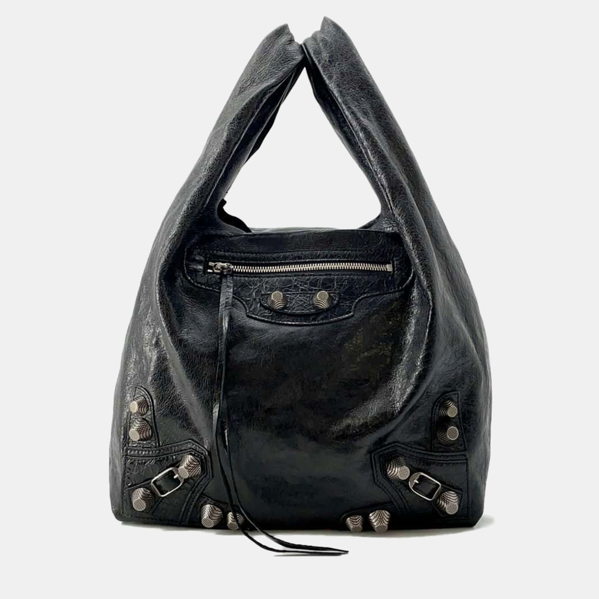 

Balenciaga Black Leather Le Cagoule Shopper Bag