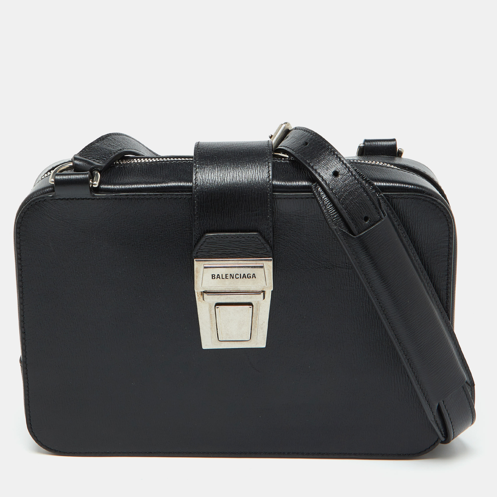 

Balenciaga Black Leather Tuck-lock Shoulder Bag