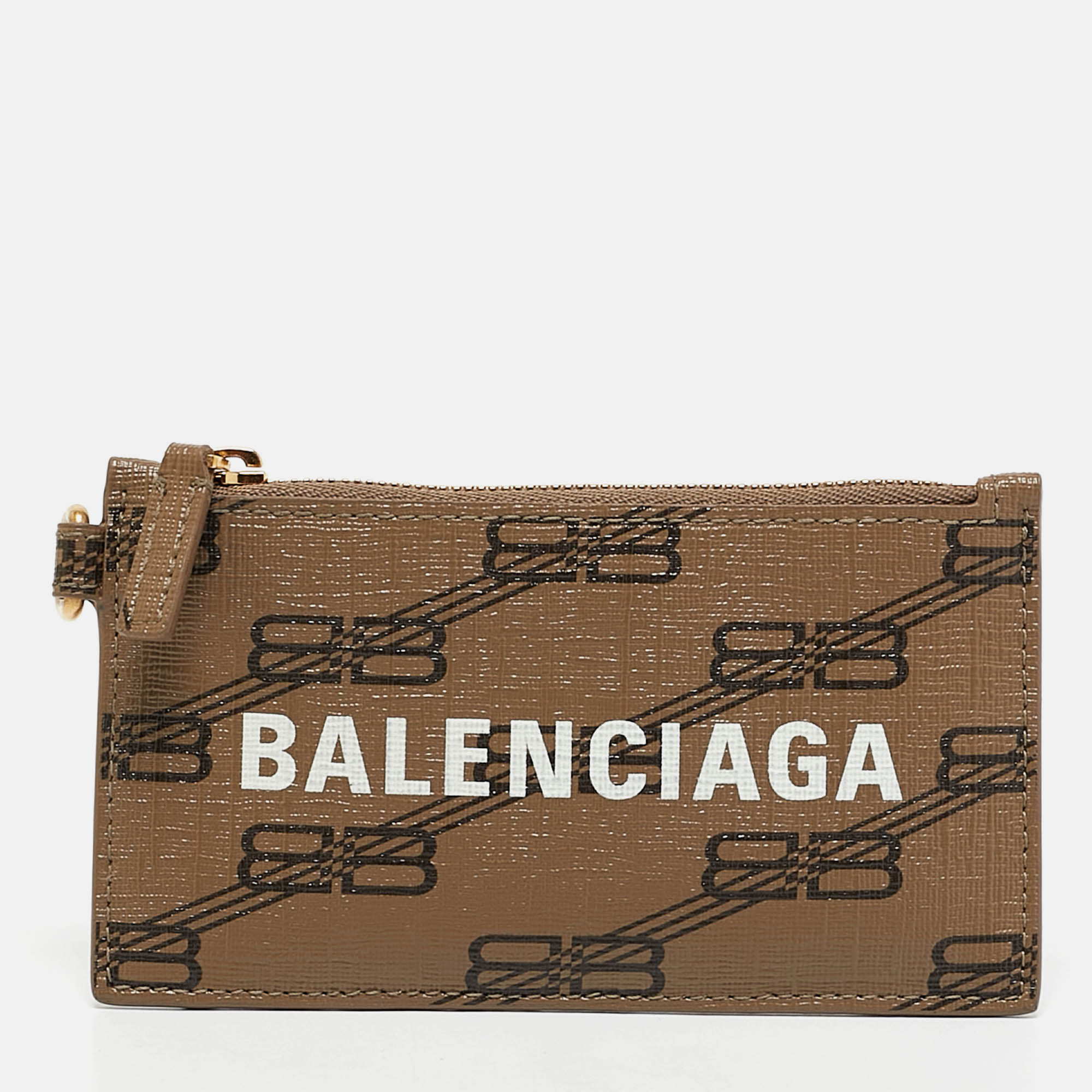 

Balenciaga Brown BB Monogram Canvas Lanyard Card Holder