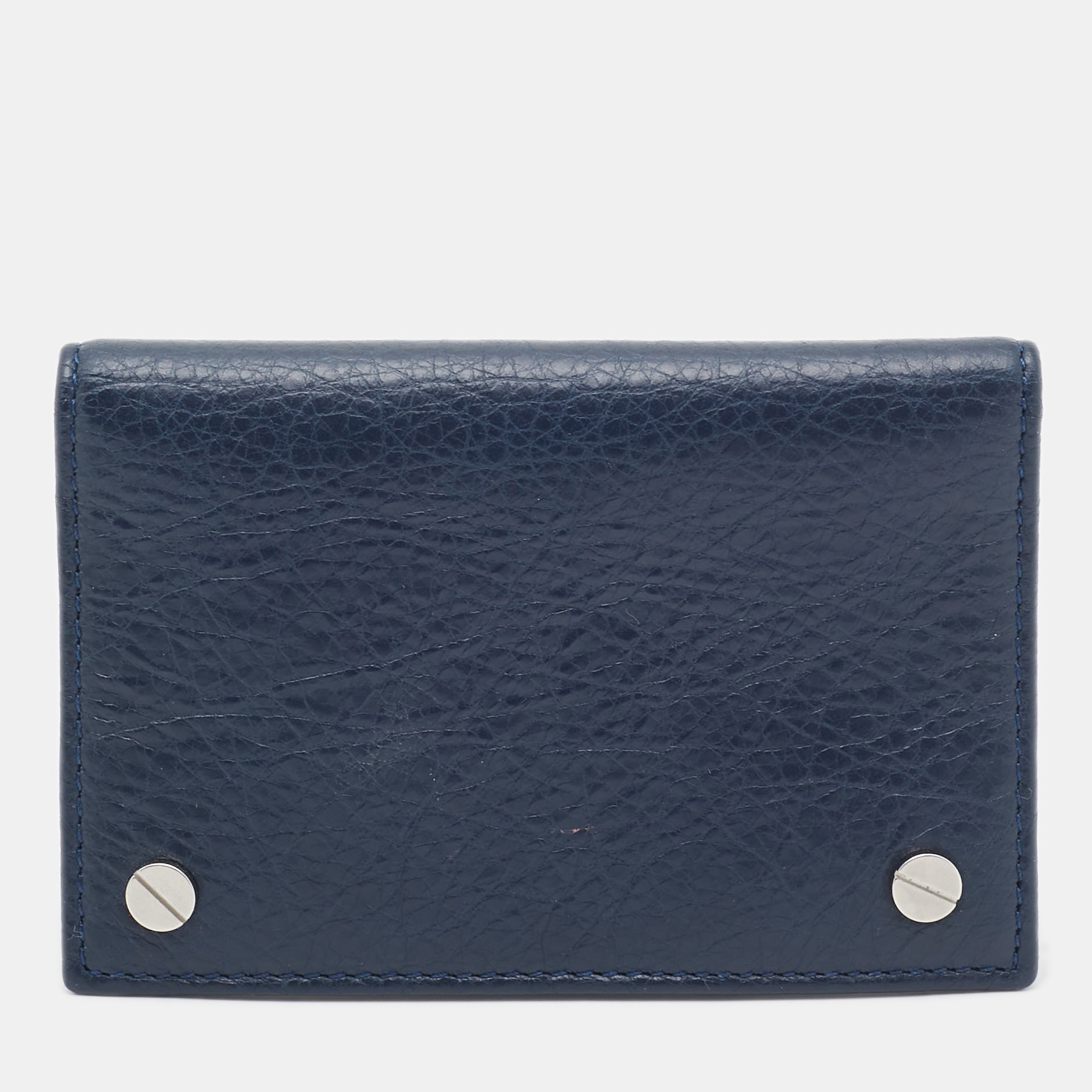 

Balenciaga Navy Blue Leather Flap Card Case