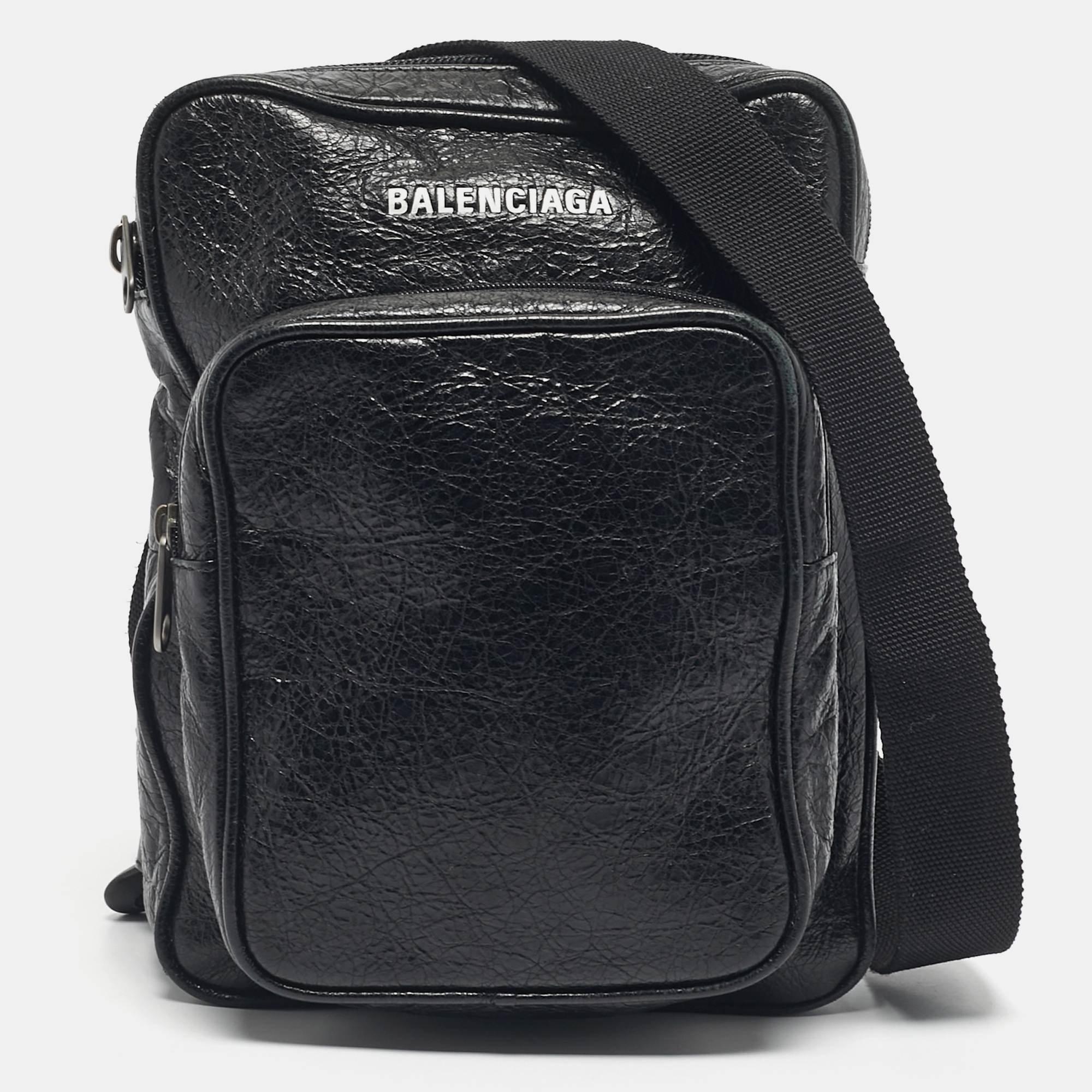 

Balenciaga Black Leather Explorer Crossbody Bag