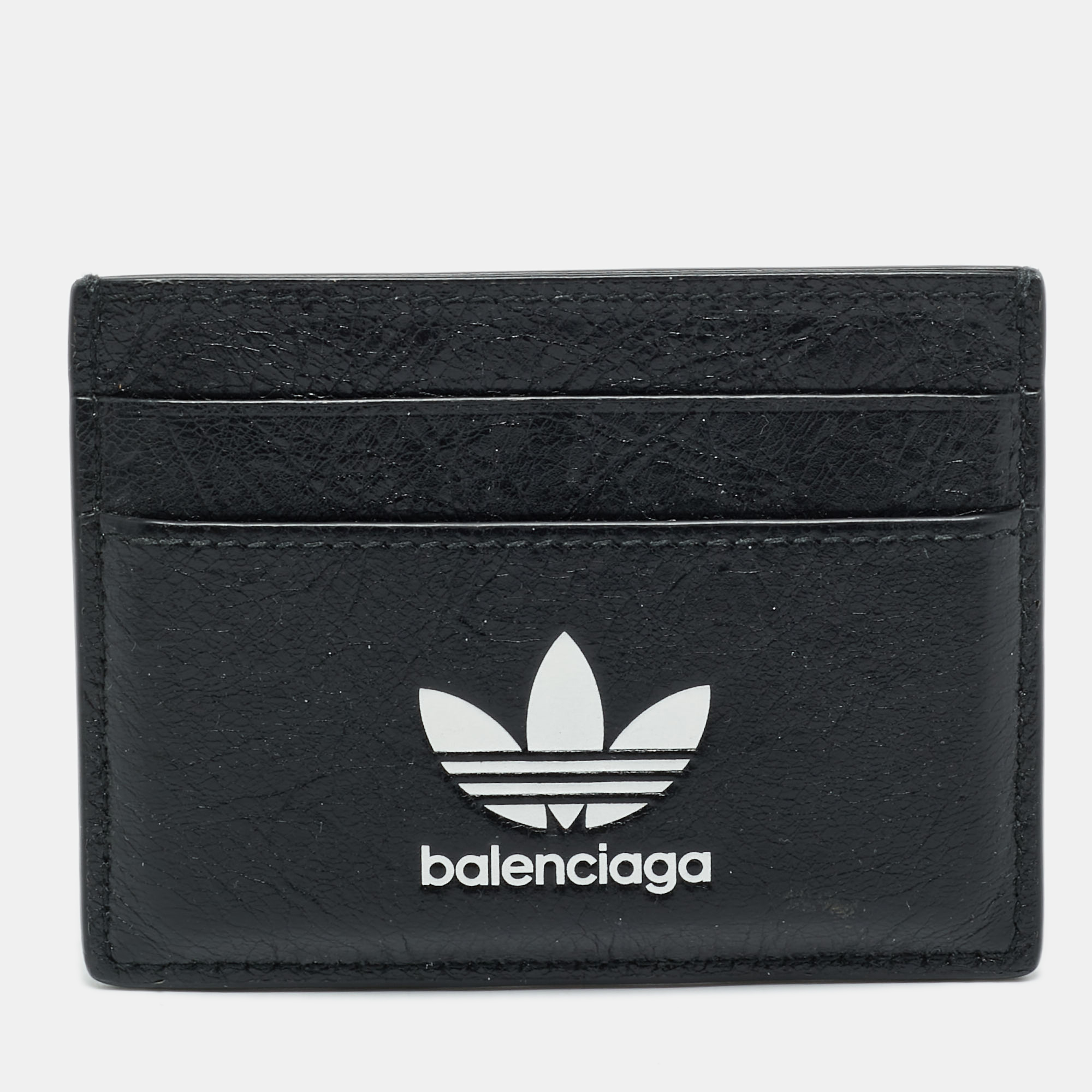 Pre-owned Balenciaga X Adidas Black Leather Card Holder