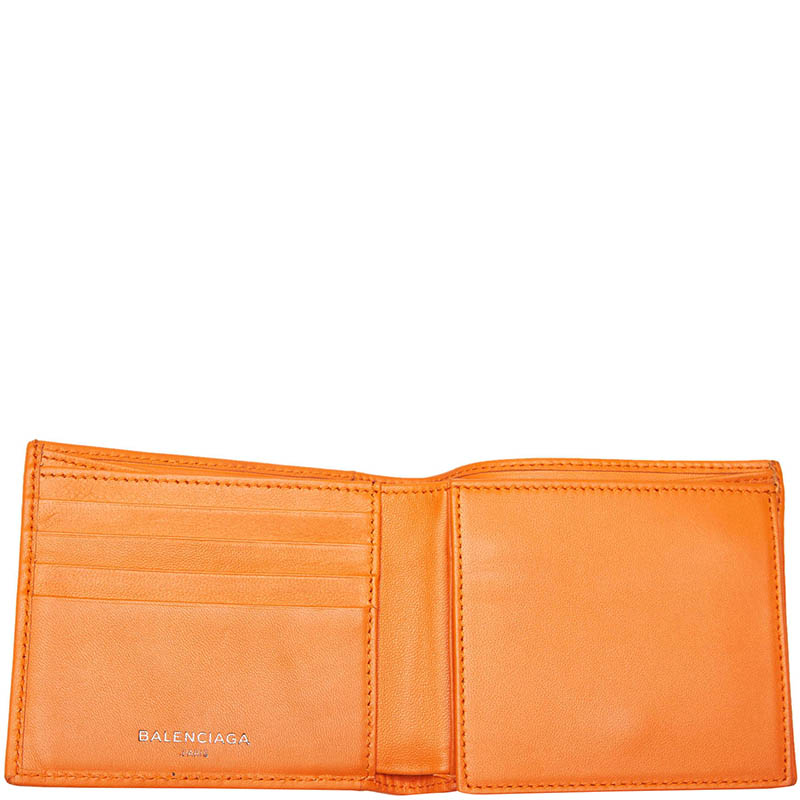 

Balenciaga Orange Leather Bifold Wallet