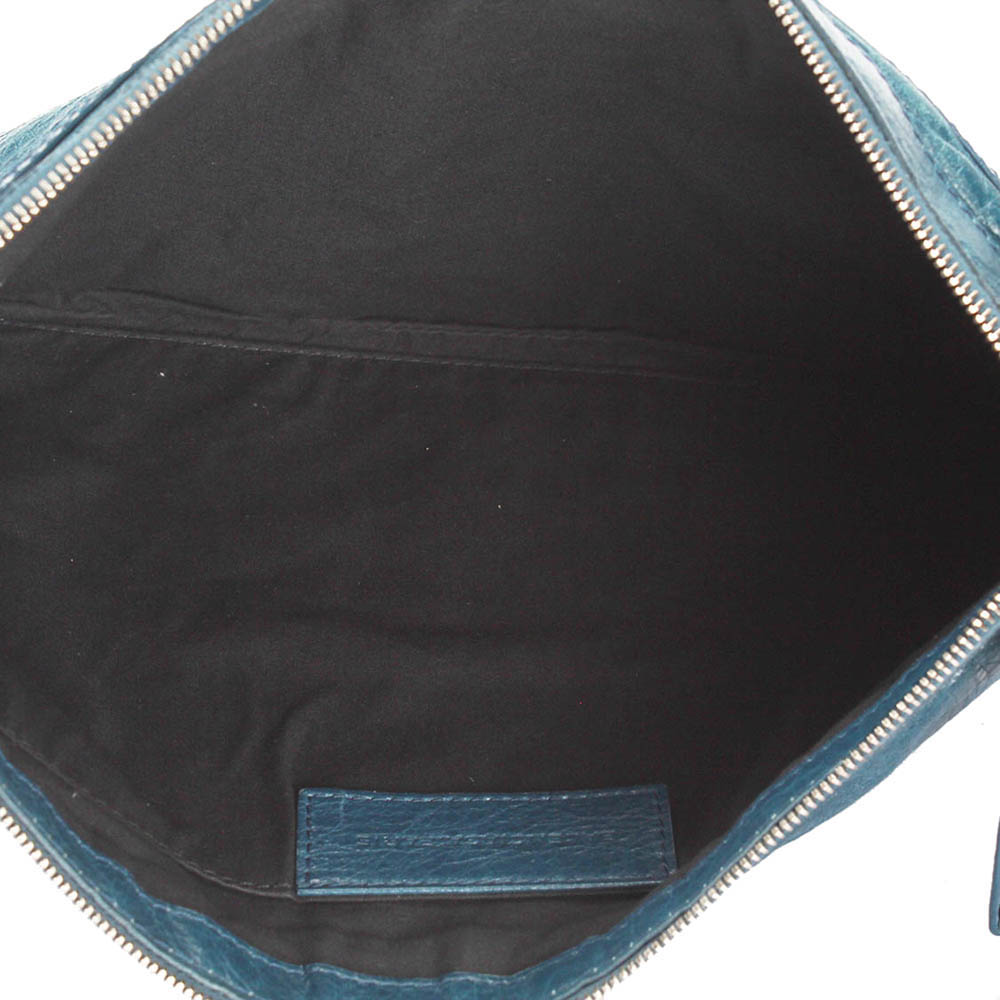 

Balenciaga Blue Lambskin Leather Clutch Bag