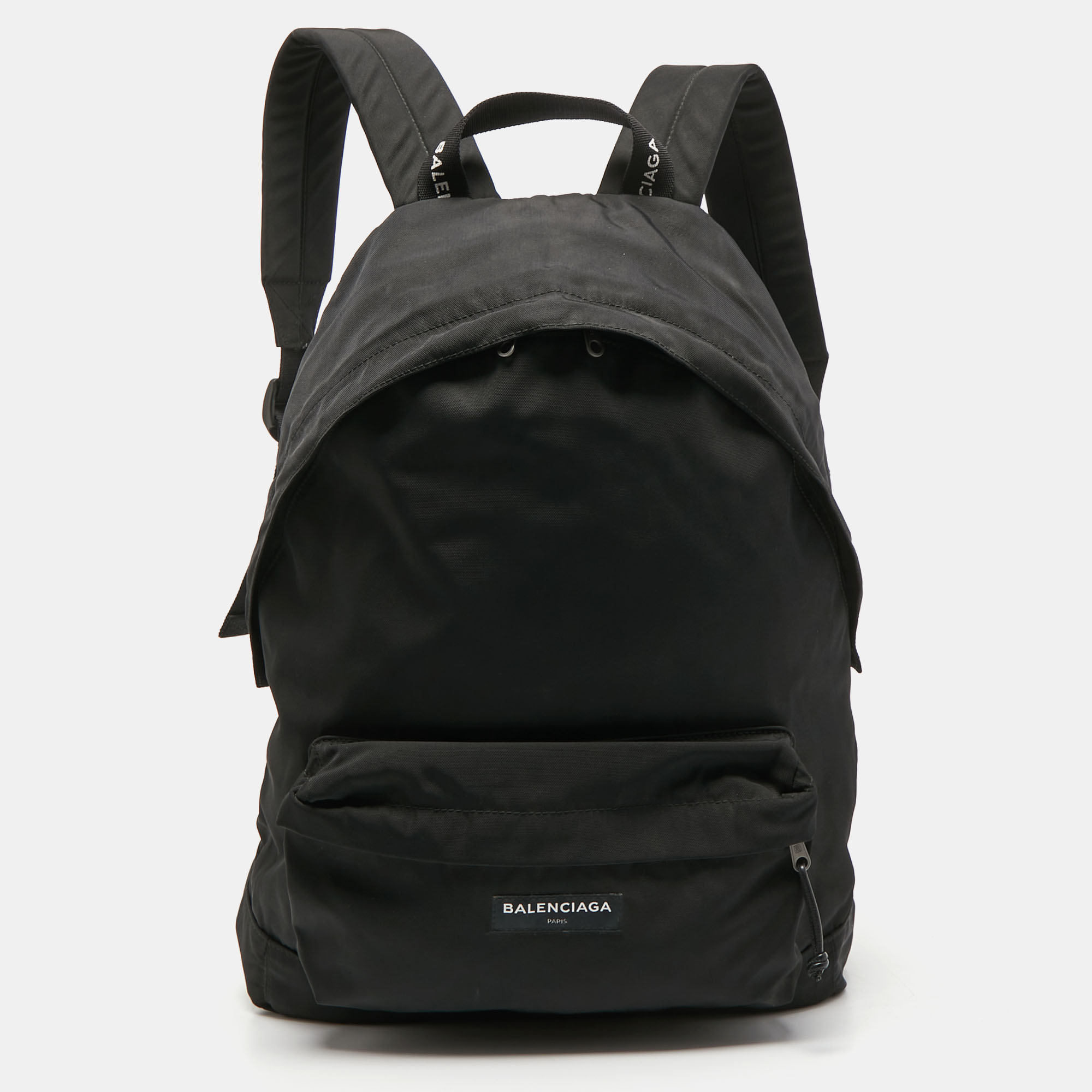 Pre-owned Balenciaga Black Nylon Explorer Backpack