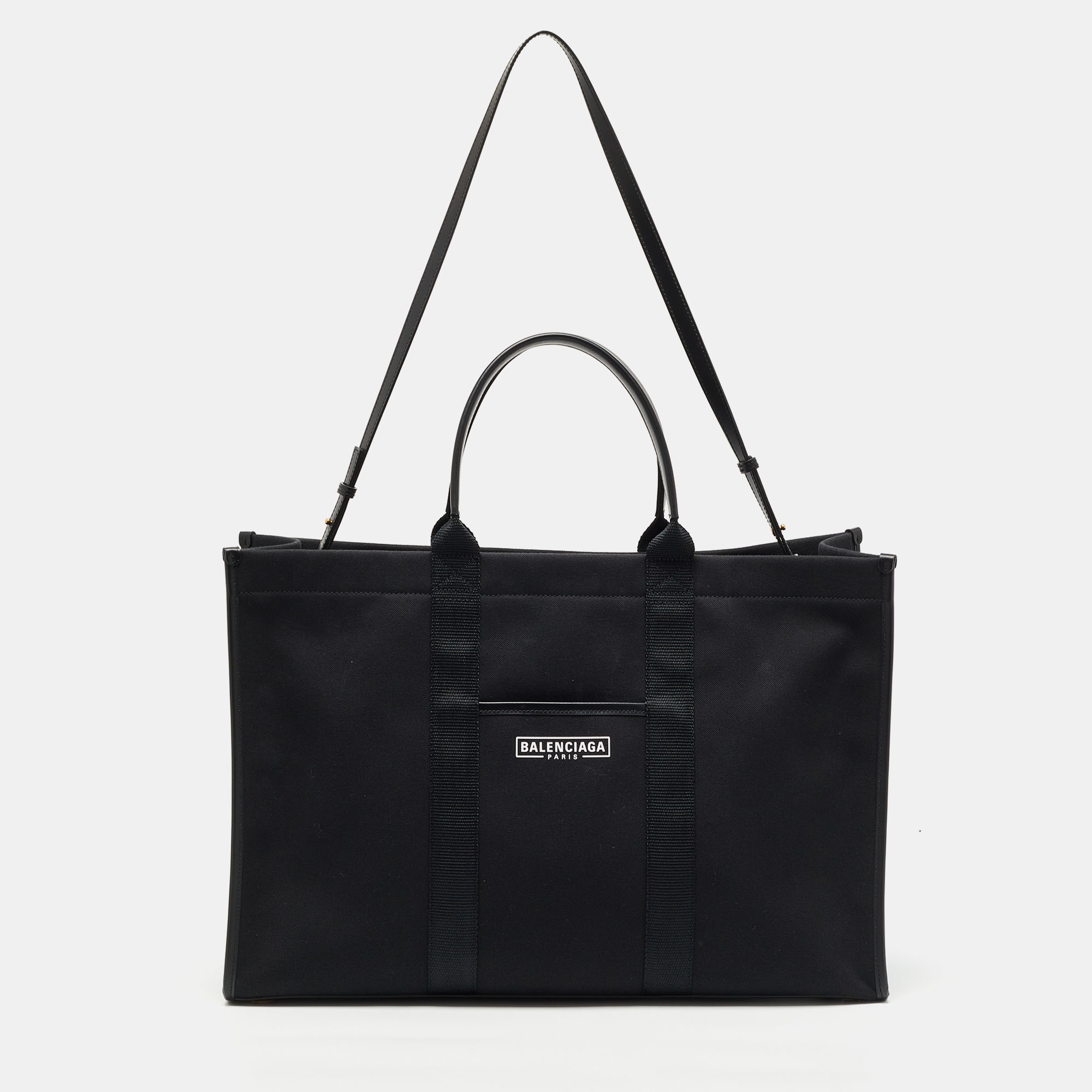 Pre-owned Balenciaga Black Canvas Large Hardware Tote