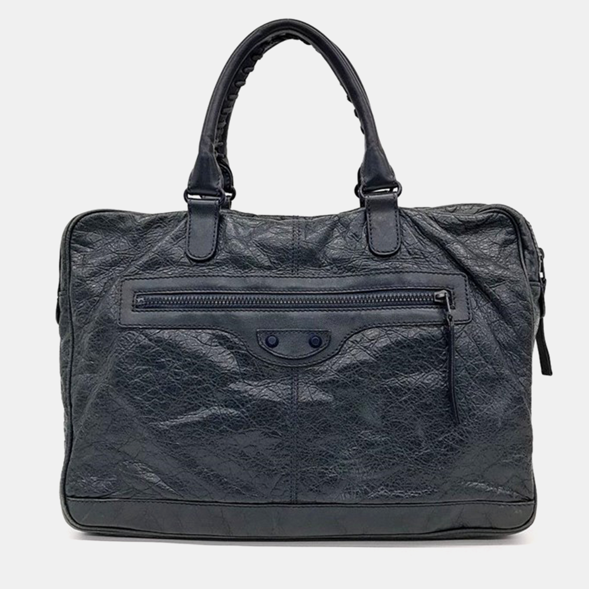 

Balenciaga Motor Briefcase Bag, Navy blue