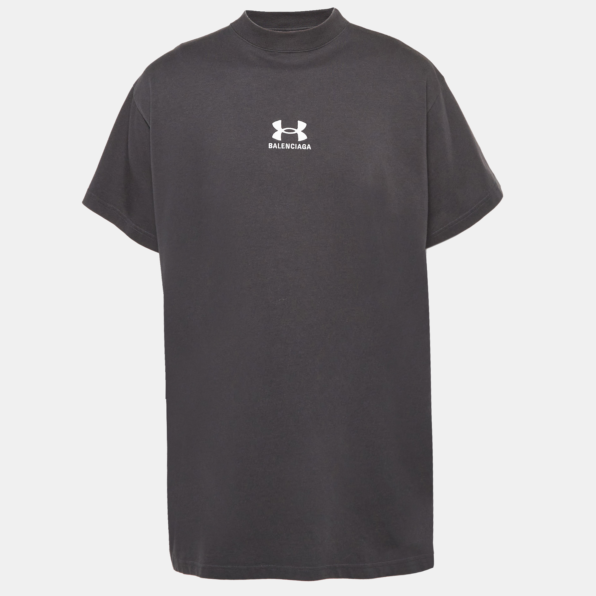 

Balenciaga X Under Armour Black Logo Embroidered Cotton T-Shirt L