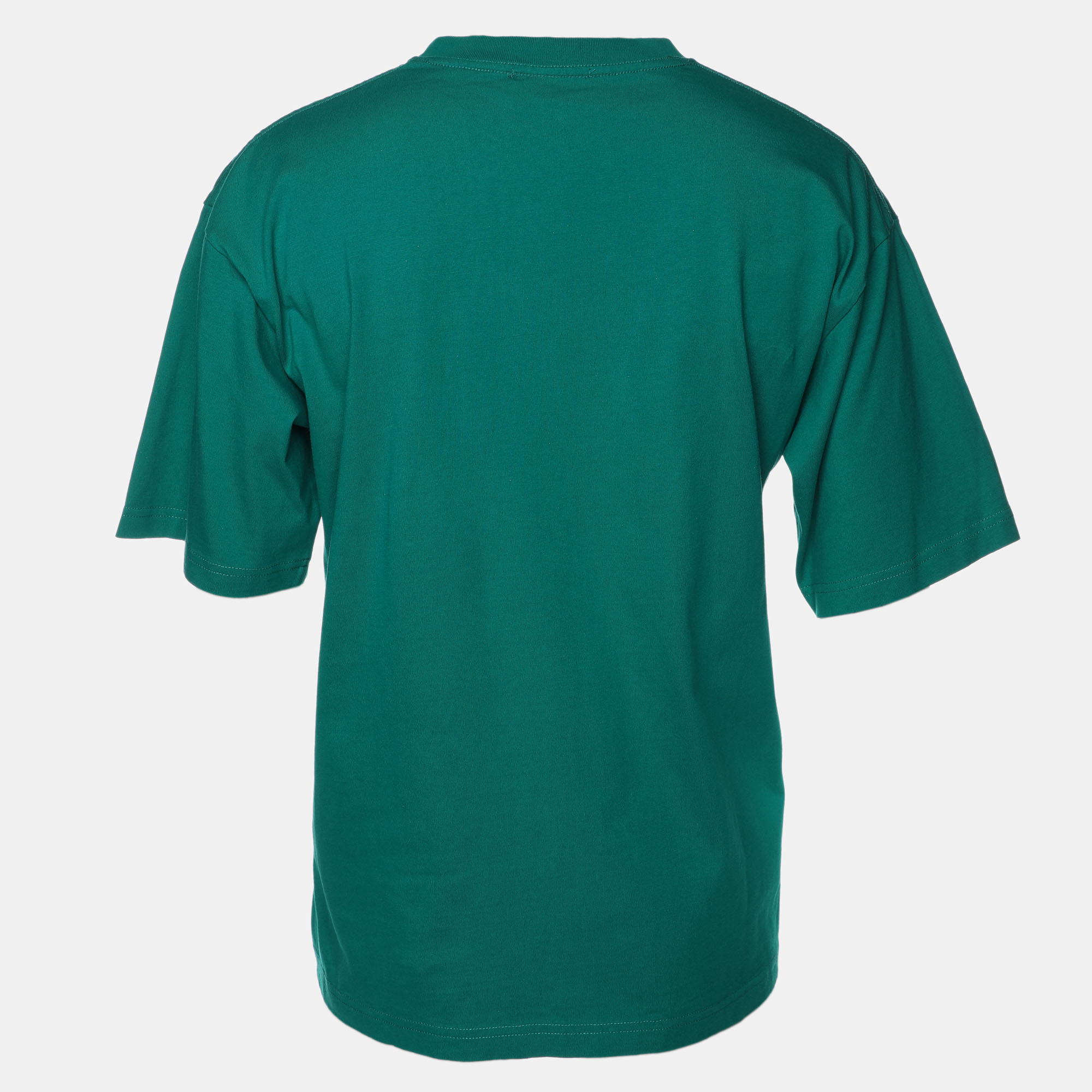 Balenciaga Green Cotton Logo Print T-Shirt XS 