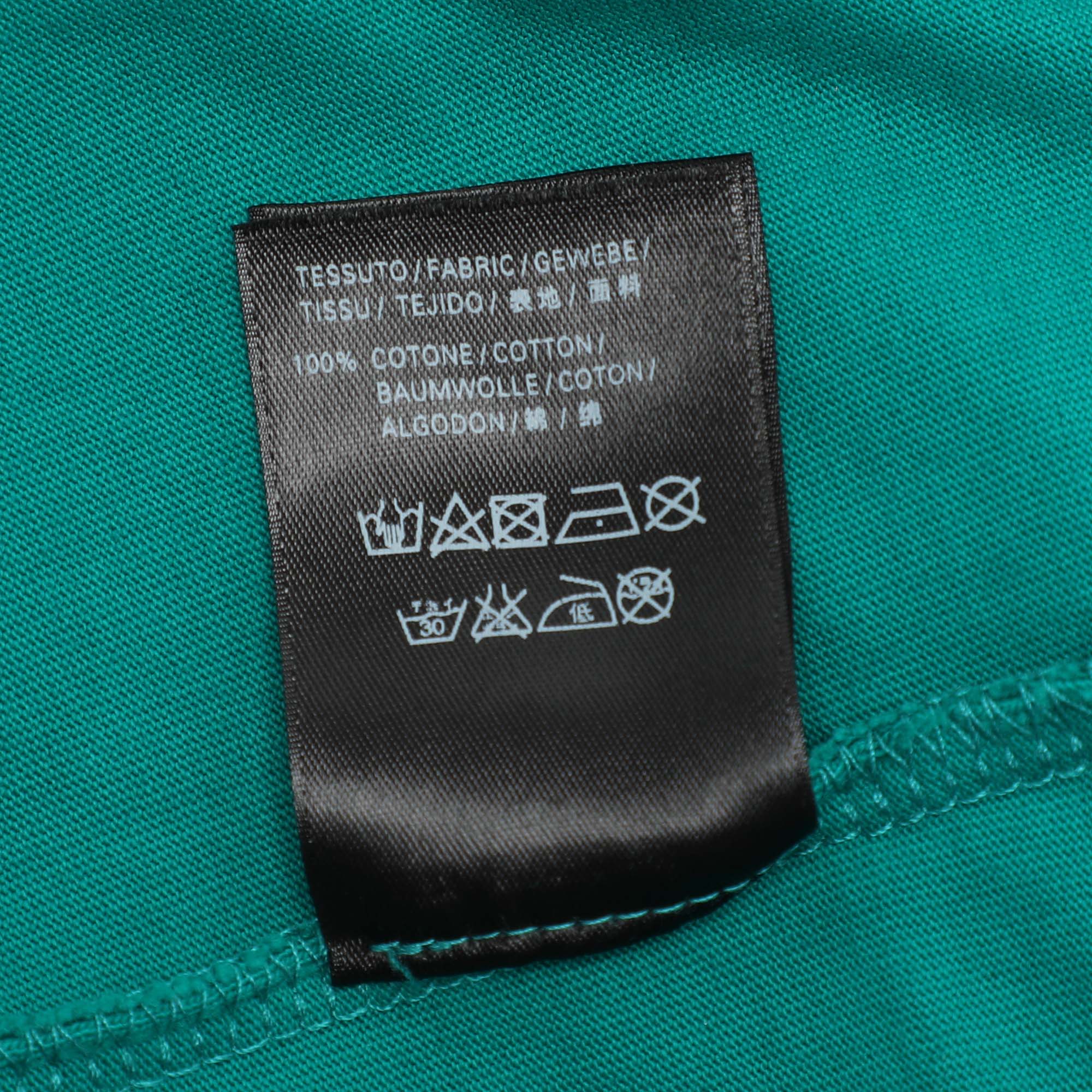 Balenciaga Green Cotton Logo Print T-Shirt XS 
