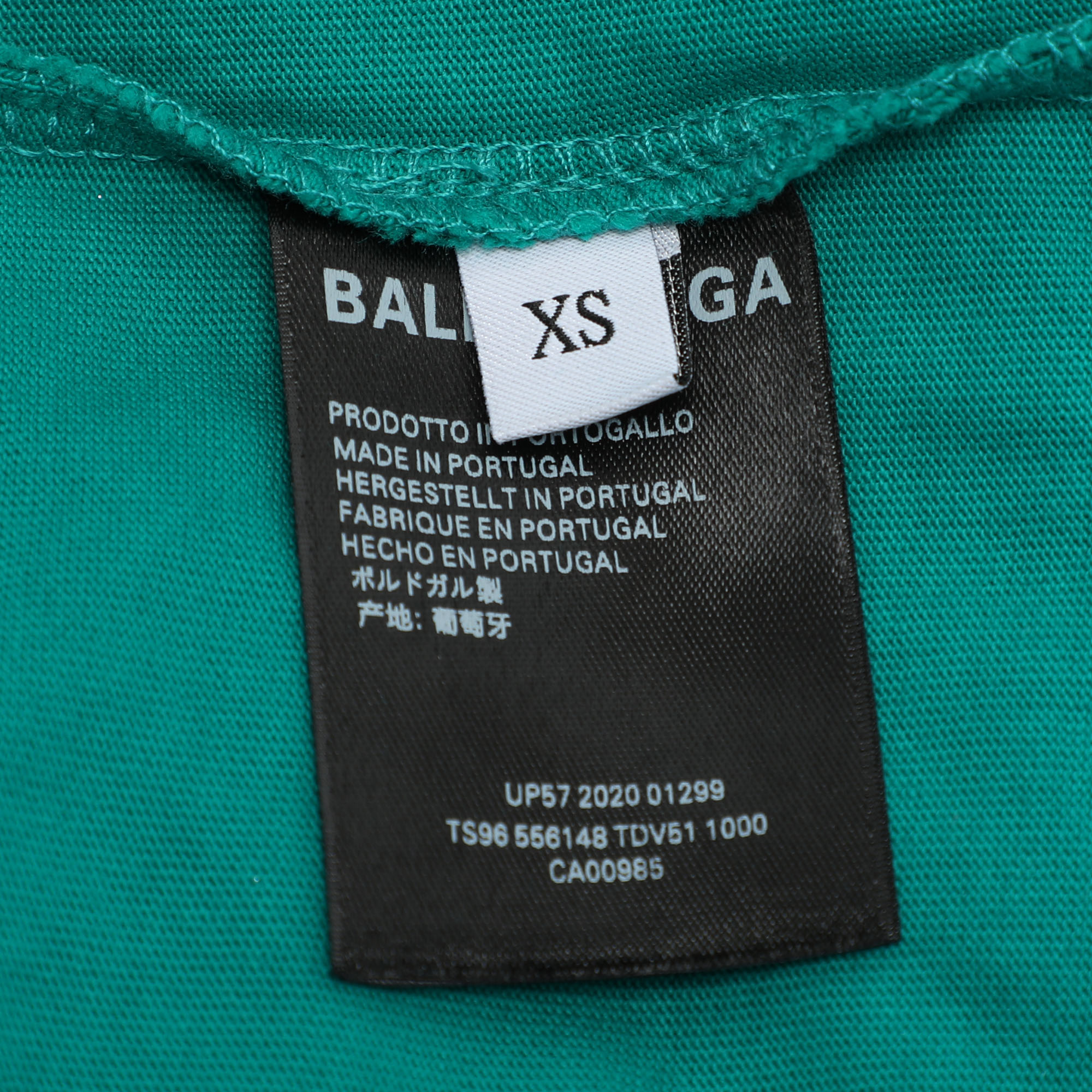Balenciaga Green Cotton Logo Print T-Shirt XS 