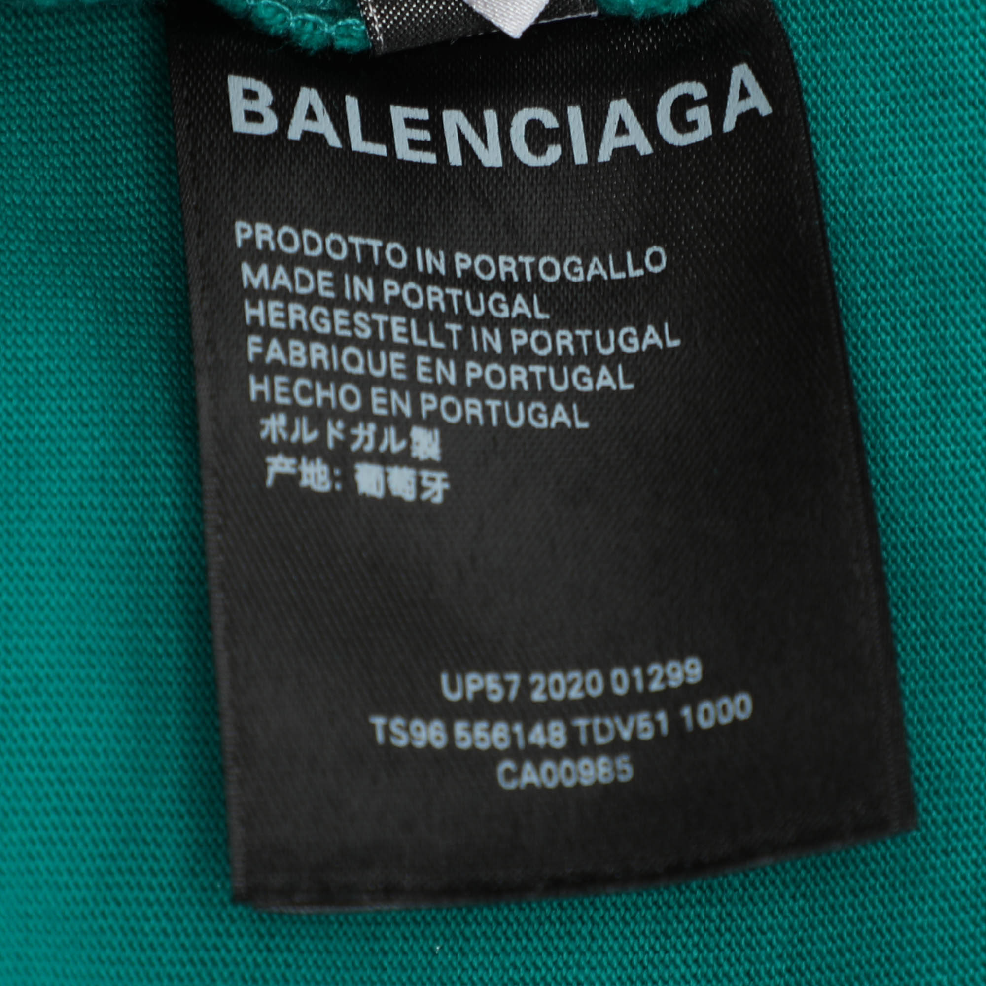 Balenciaga Green Cotton Logo Print T-Shirt XS 