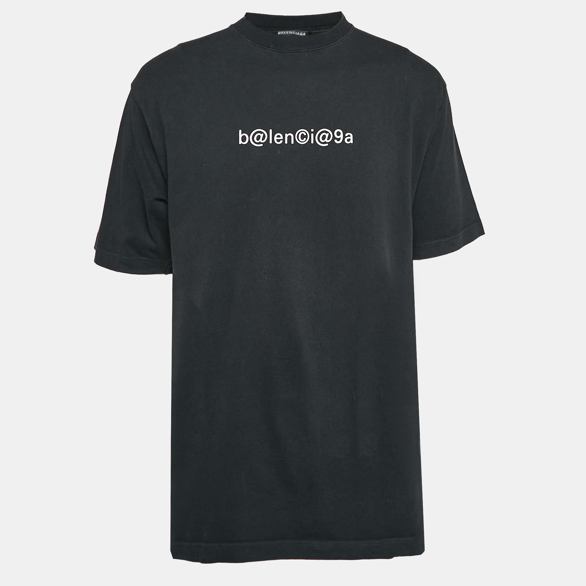 

Balenciaga Black Logo Print Cotton T-Shirt XS