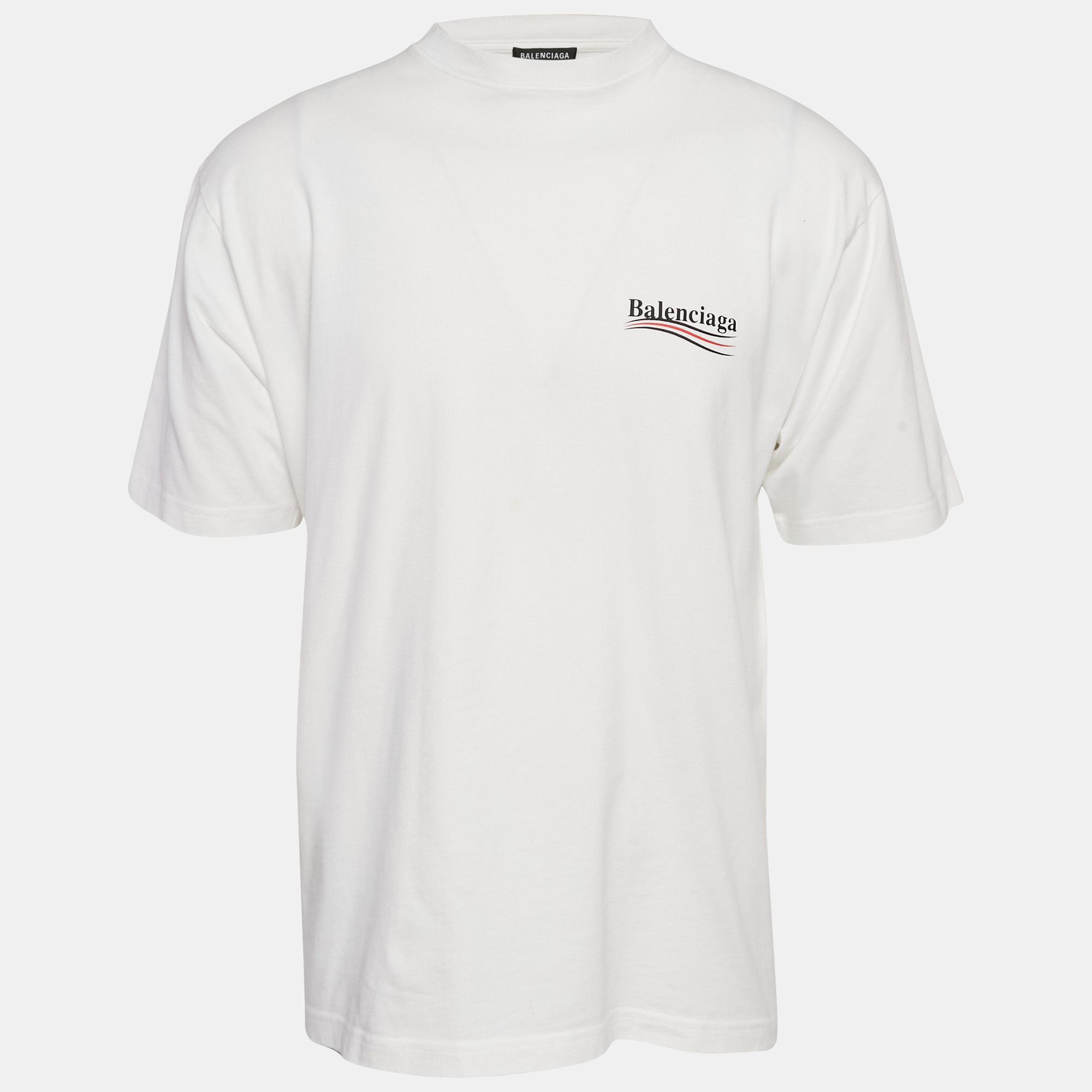 

Balenciaga White Logo Print Jersey Oversized T-Shirt XS