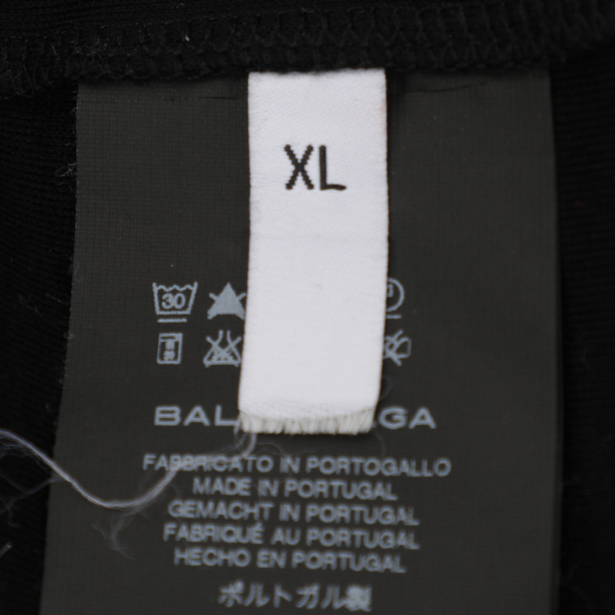 Balenciaga Black/Grey Cotton T-Shirt XL 