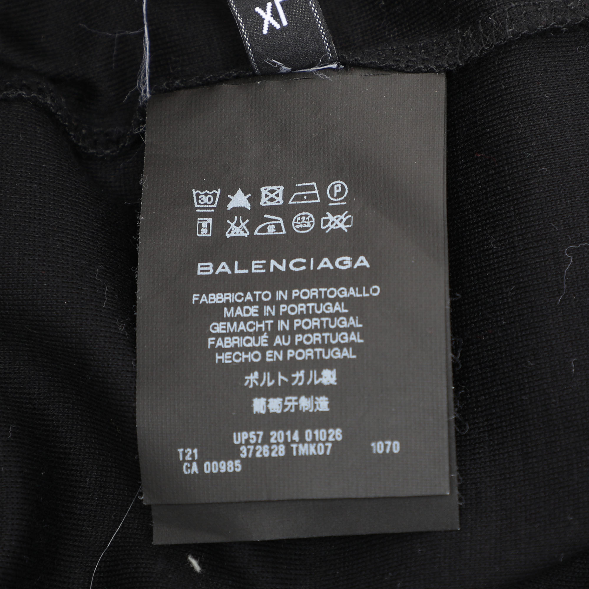 Balenciaga Black/Grey Cotton T-Shirt XL 