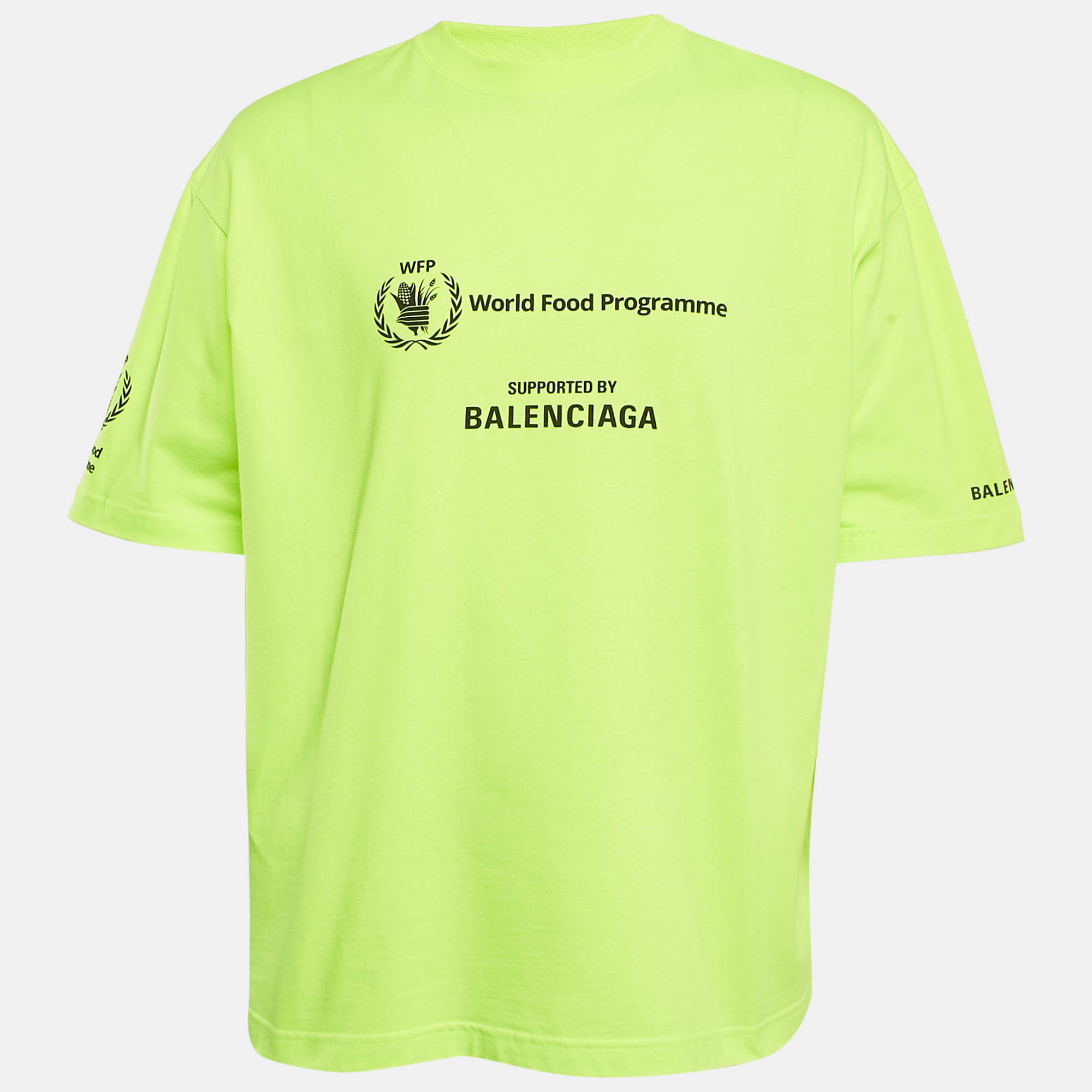 

Balenciaga Neon Green Cotton World Food Programme Oversized T-Shirt XL