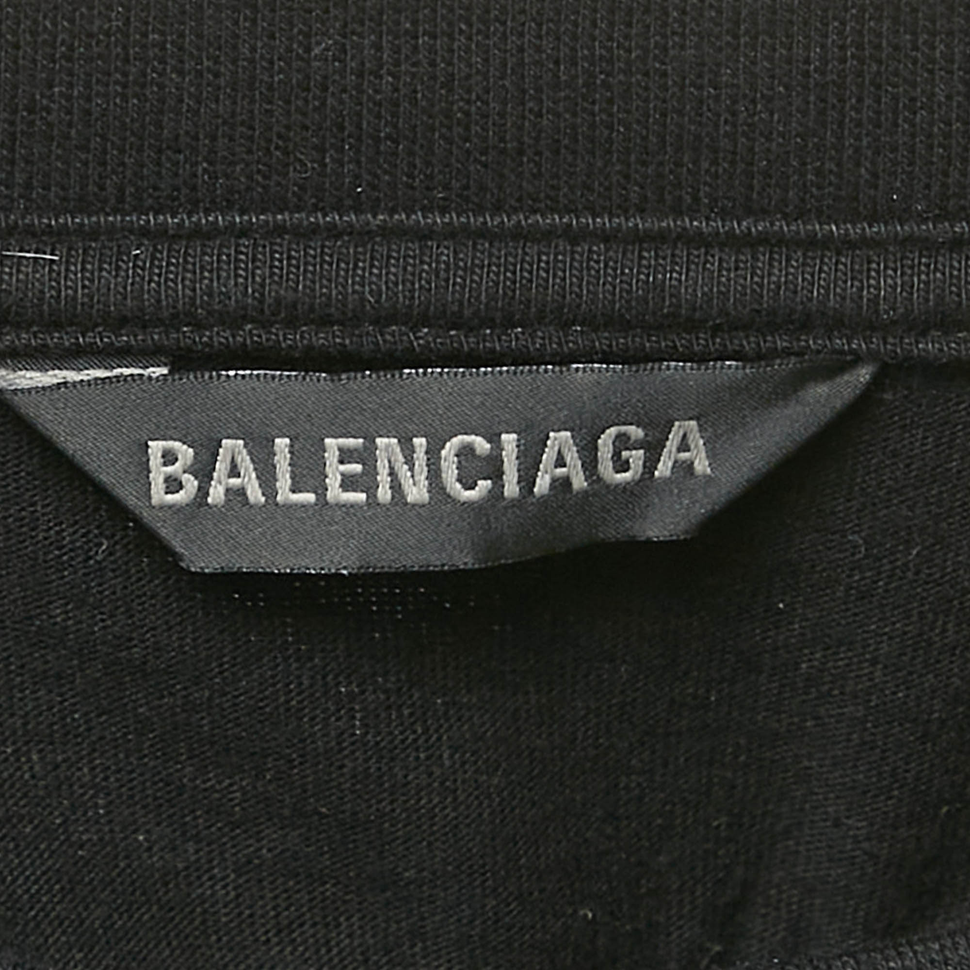 Balenciaga Black Checks Cotton Oversized Ttrompe L`œil Shirt M 