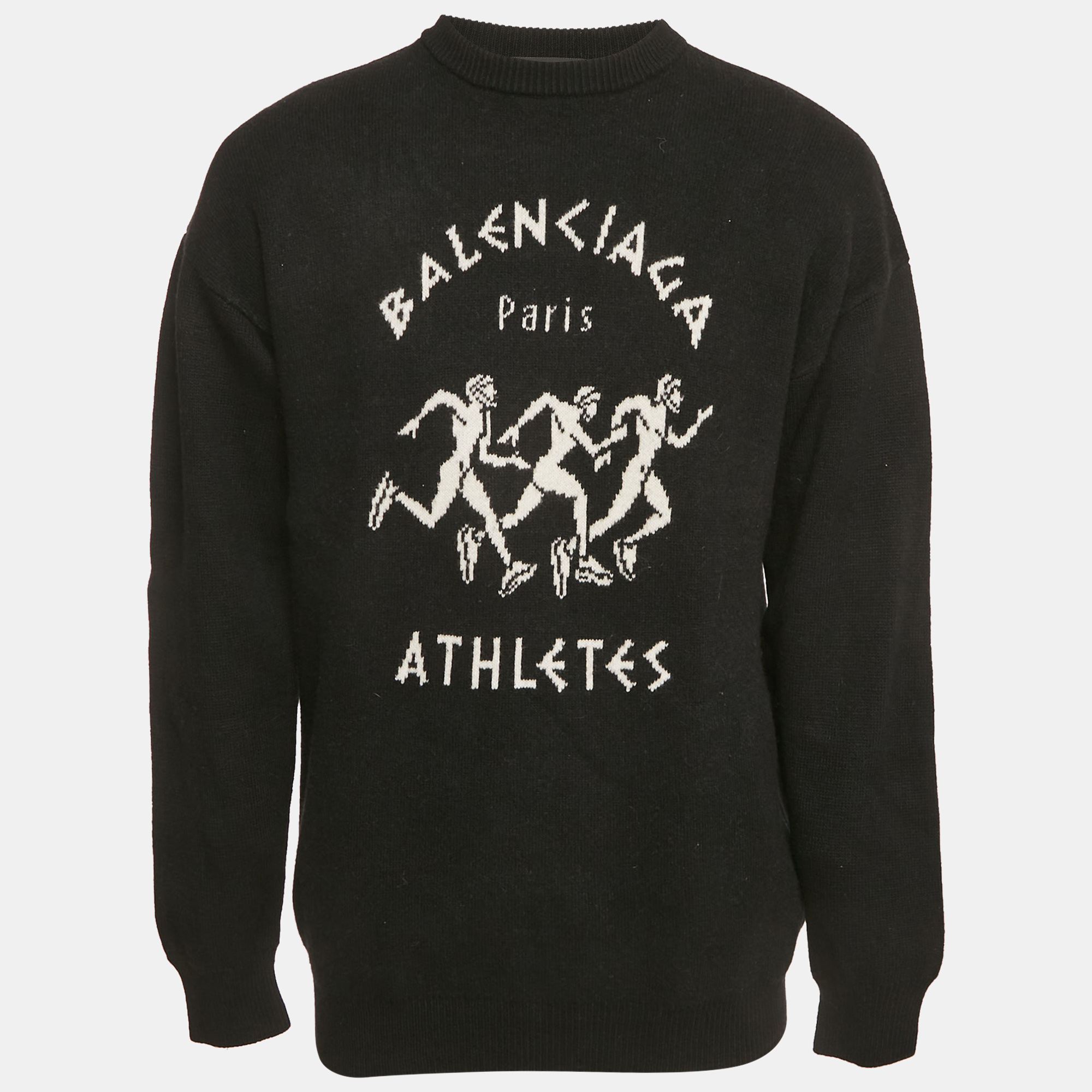 

Balenciaga Black Athletes Rib Knit Crew Neck Sweatshirt XS