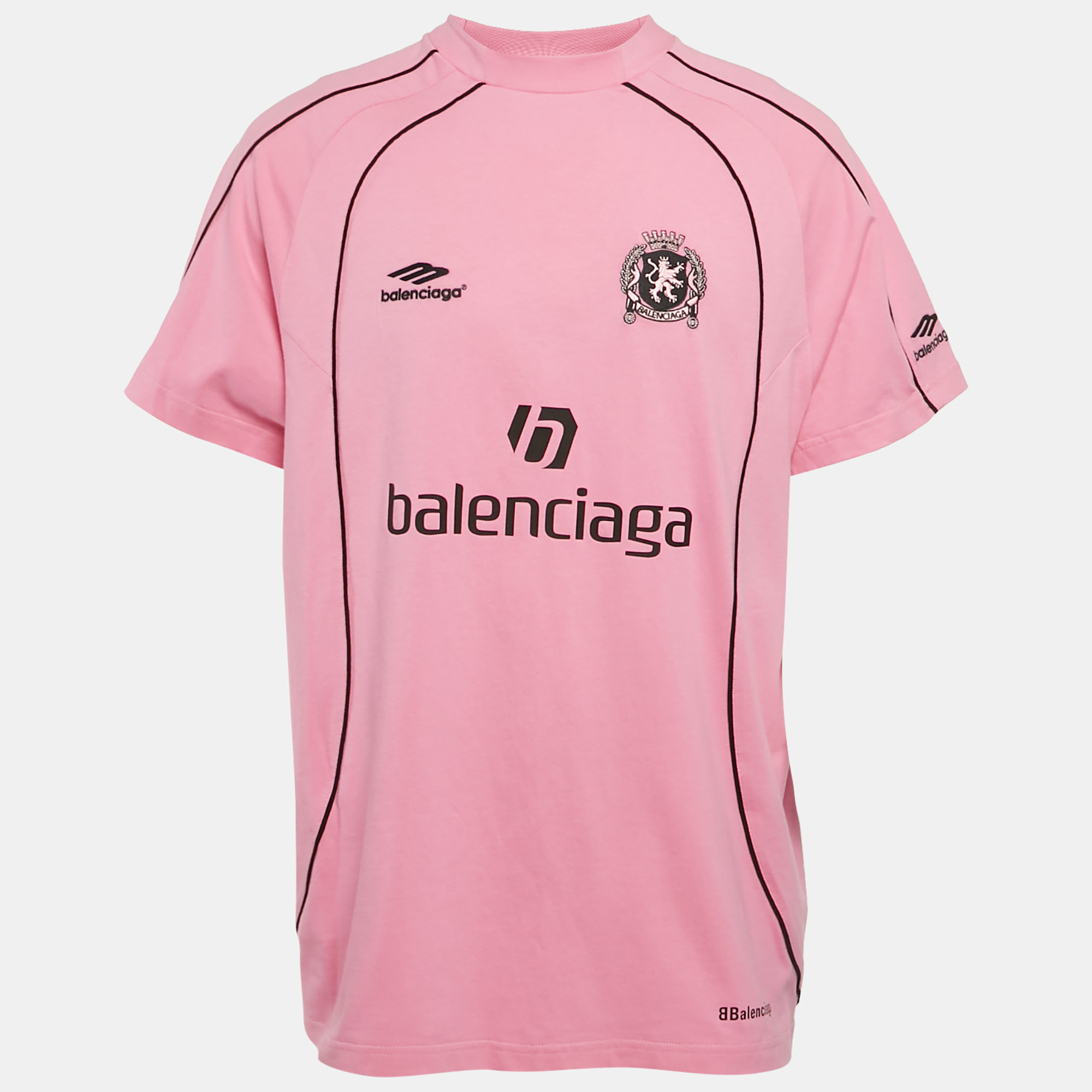 

Balenciaga Unisex Pink Jersey Paris Soccer Oversized T-shirt L