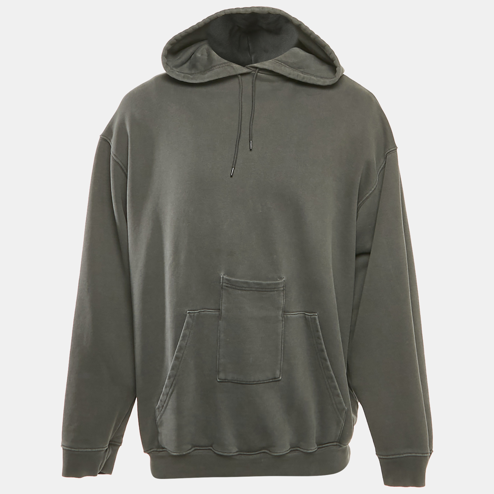 

Balenciaga Grey Cotton Pocket Detail Oversized Hoodie S