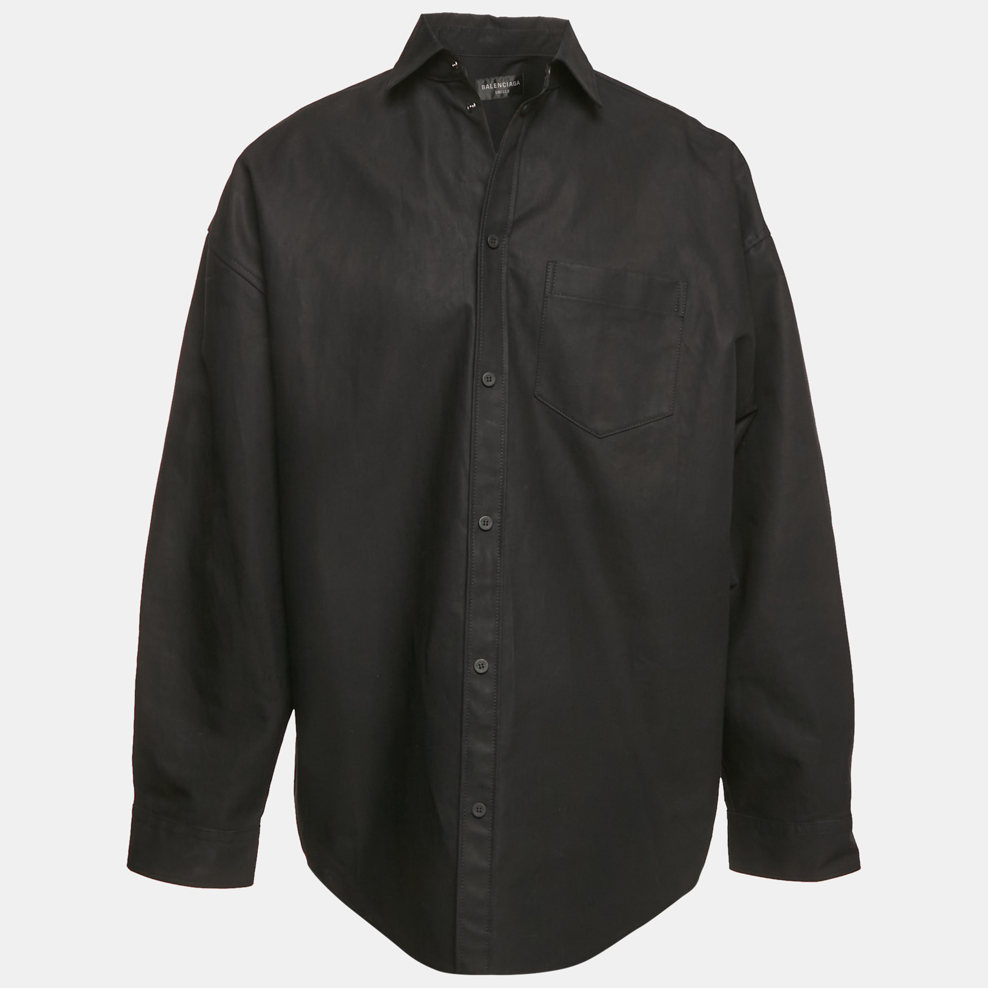 

Balenciaga Unisex Black Cotton Gabardine Oversized Shirt XXS