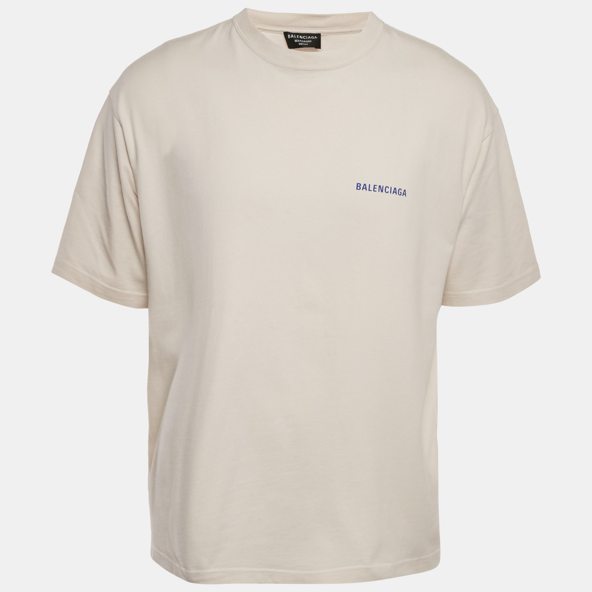 

Balenciaga Unisex Beige Logo Print Jersey T-Shirt M