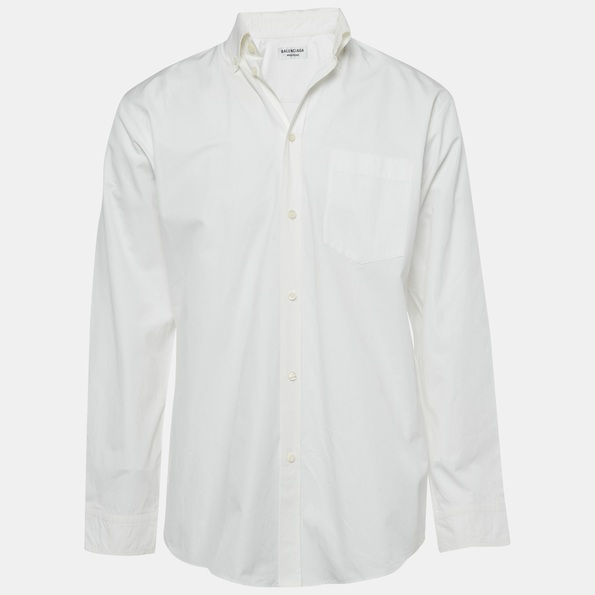 

Balenciaga White Printed Cotton Oversized Shirt XS