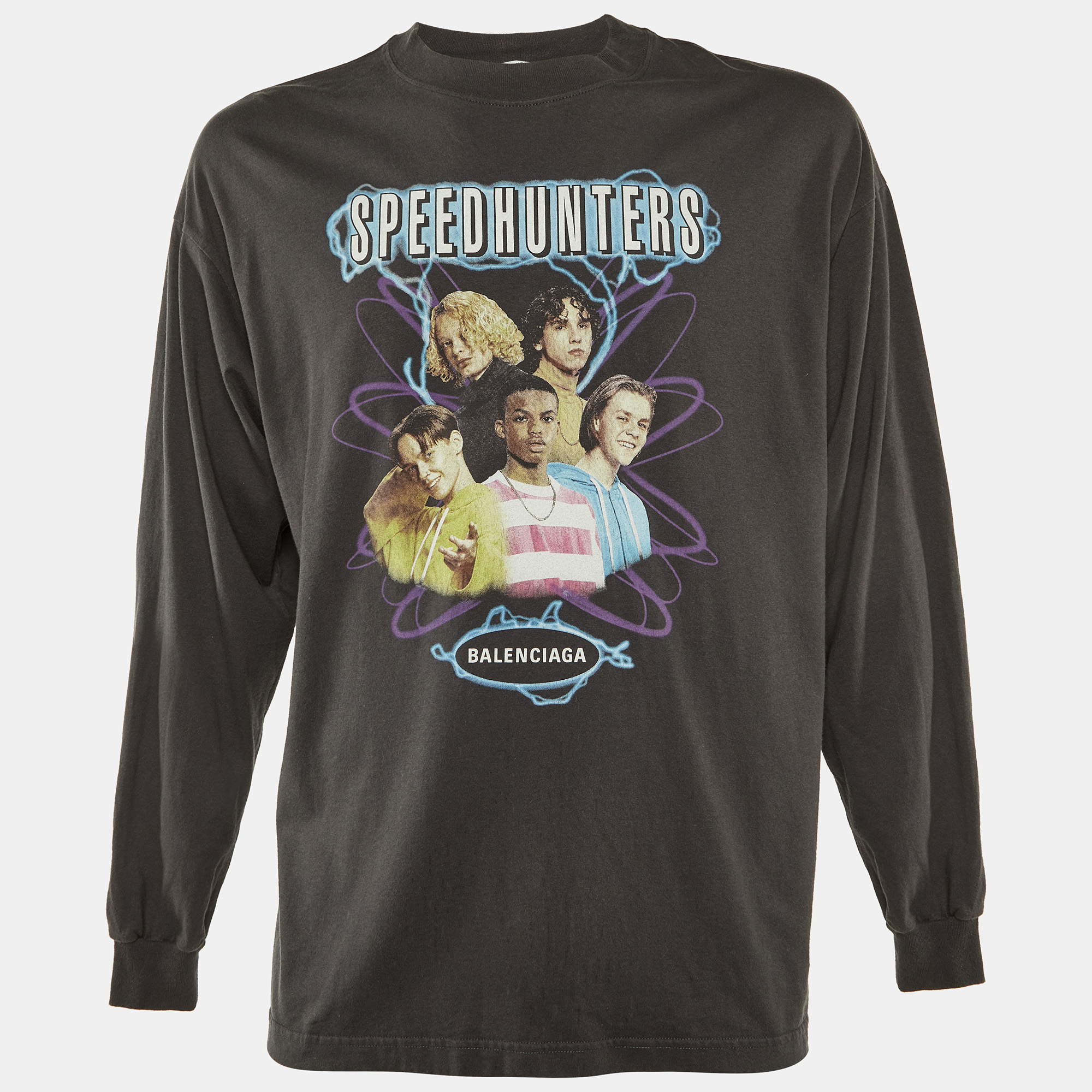 

Balenciaga Grey Speedhunters Cotton Oversized Long Sleeve T-Shirt S