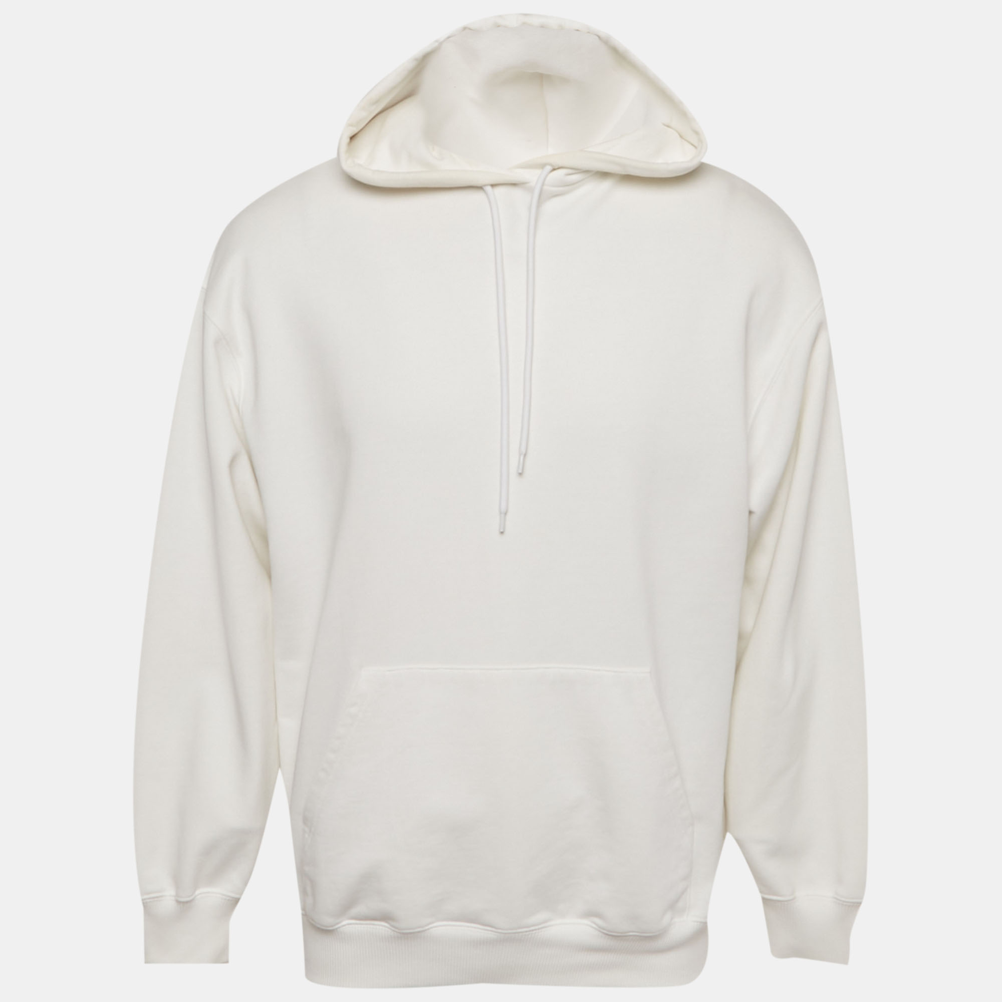 

Balenciaga White Logo Print Cotton Oversize Hoodie S