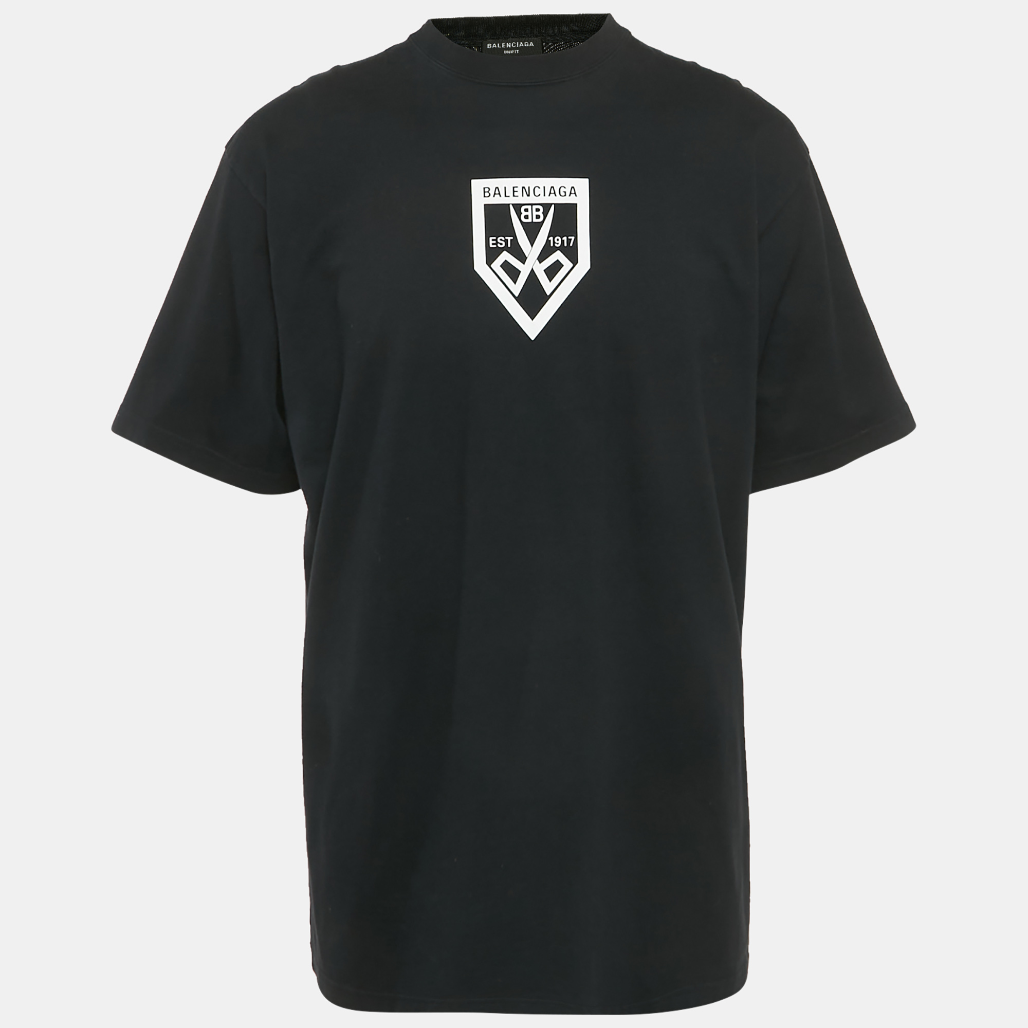 

Balenciaga Unifit Black Logo Print Cotton T-Shirt XS