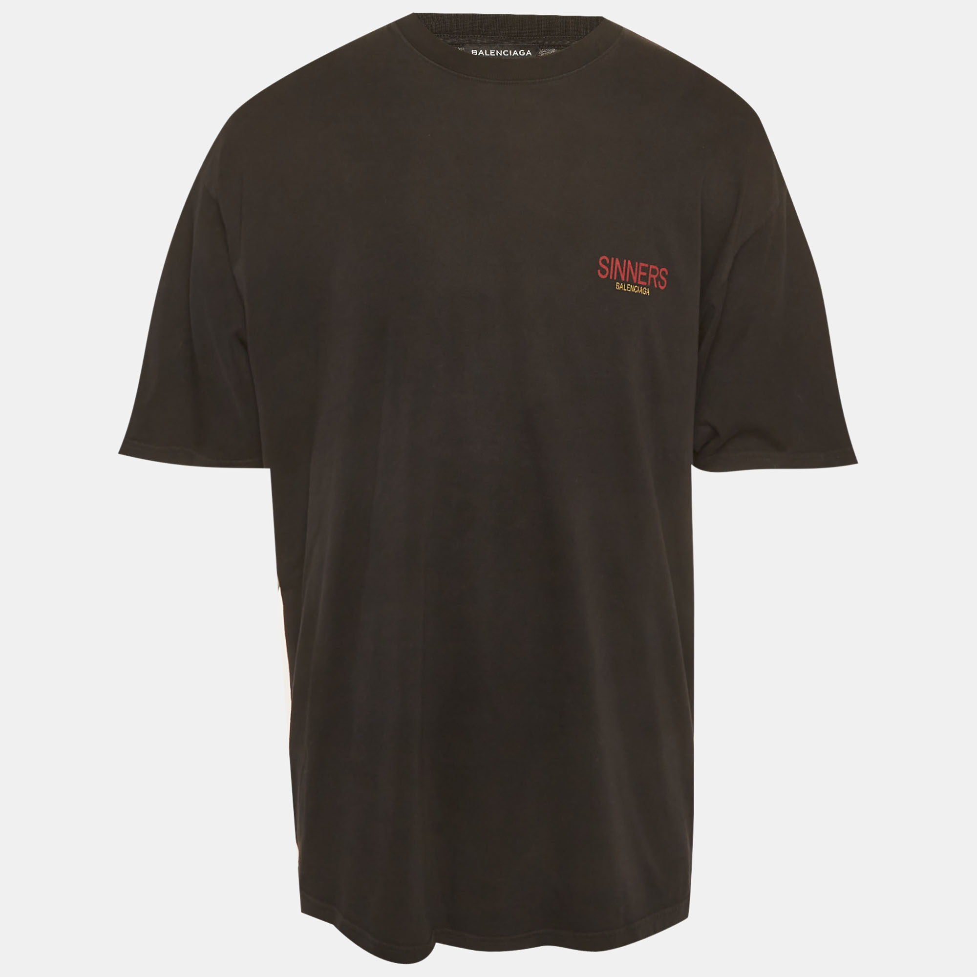 

Balenciaga Black Printed Jersey Oversized T-Shirt L