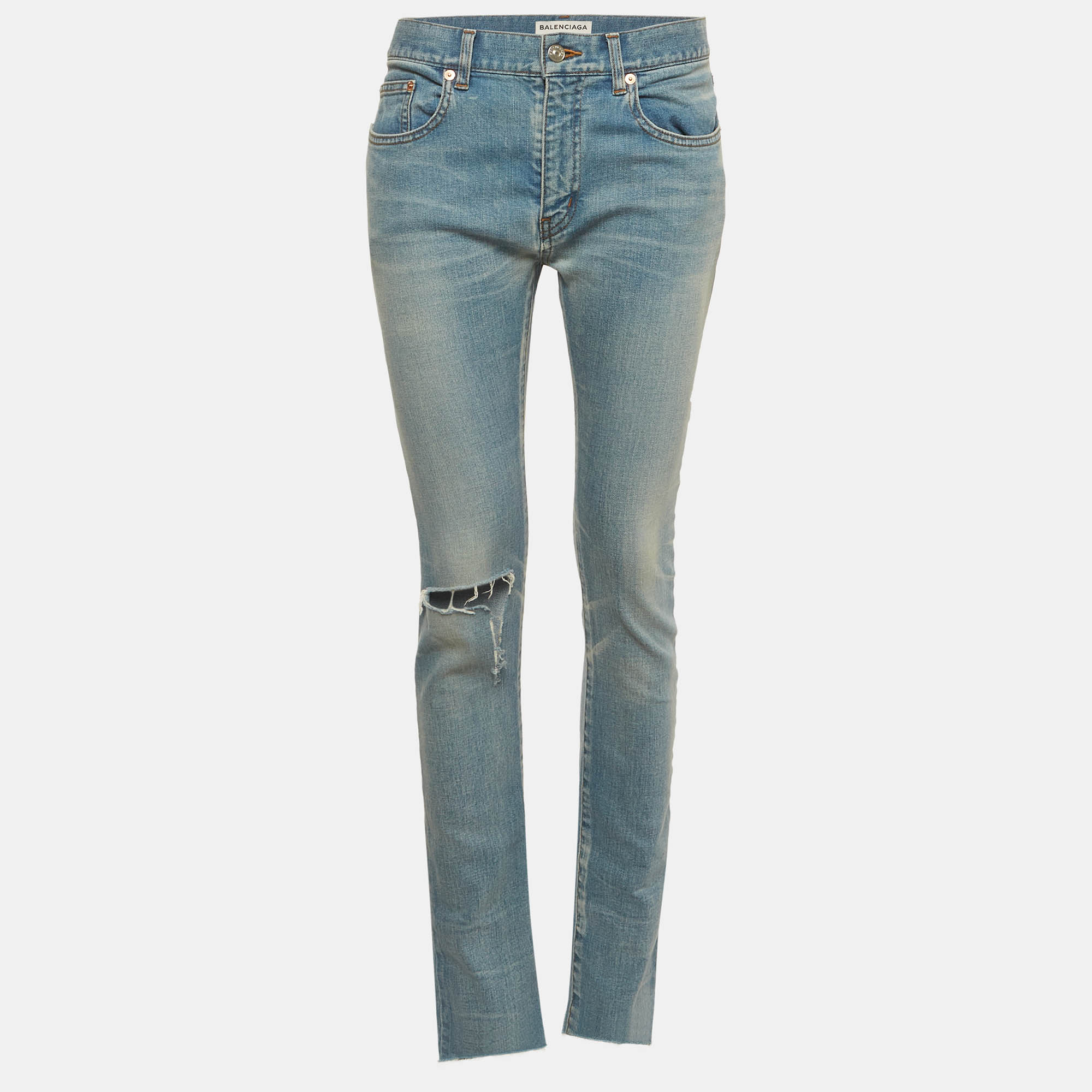 

Balenciaga Blue Distressed Denim Slim Fit Jeans S/Waist 32"